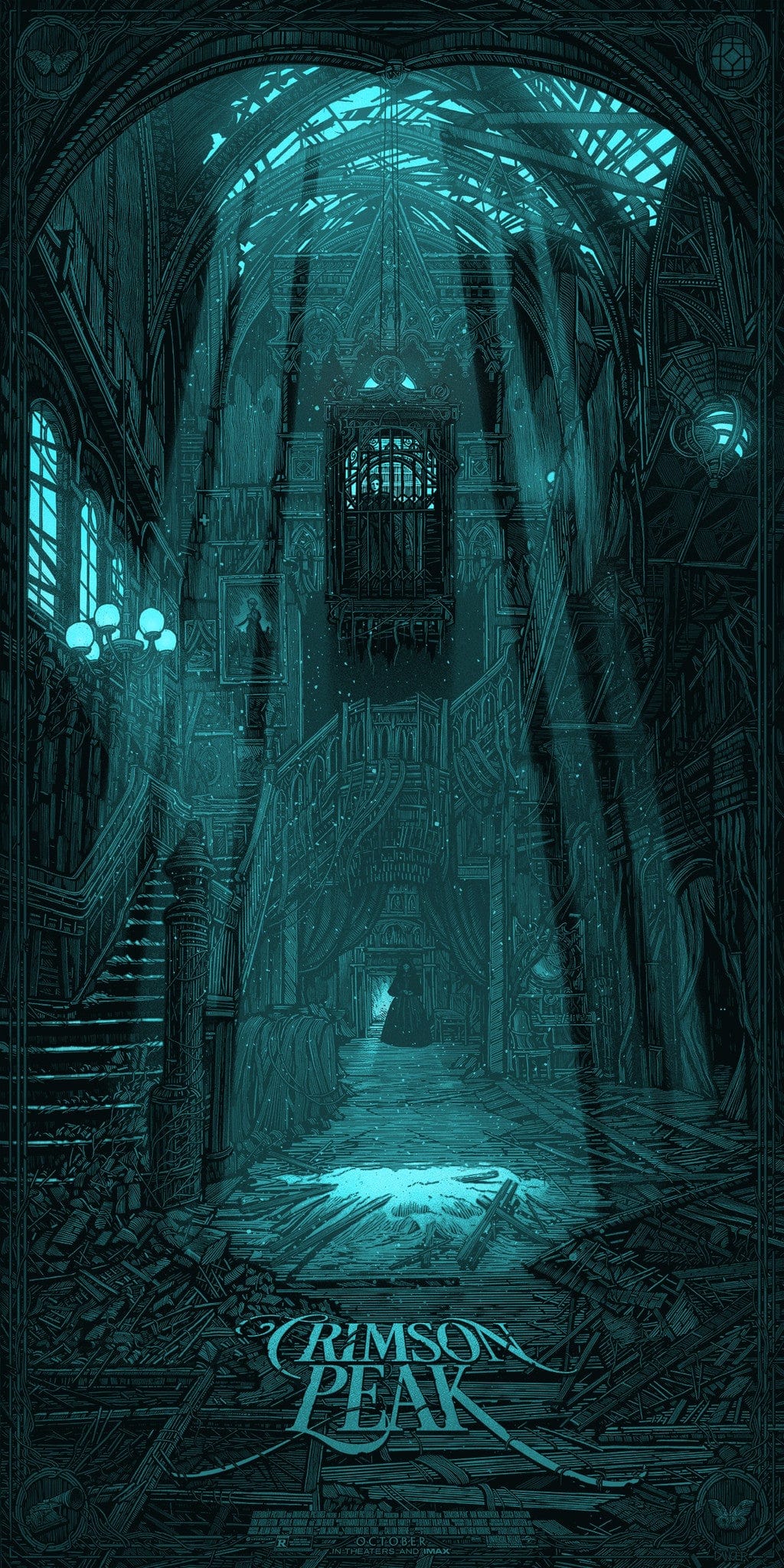 Crimson Peak Danger Movie Poster - Vintage Gothic Horror Film Art Print for Home Decor, Office, Theater Room & Halloween Party Decoration