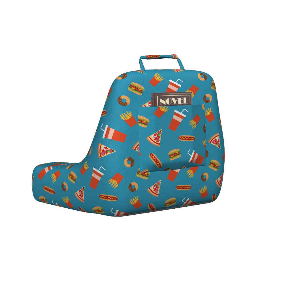 Ambesonne Food Pillow Cover - Donuts, Pizza, Fries Print - Soft Fabric XL for Reading & Bed Rest