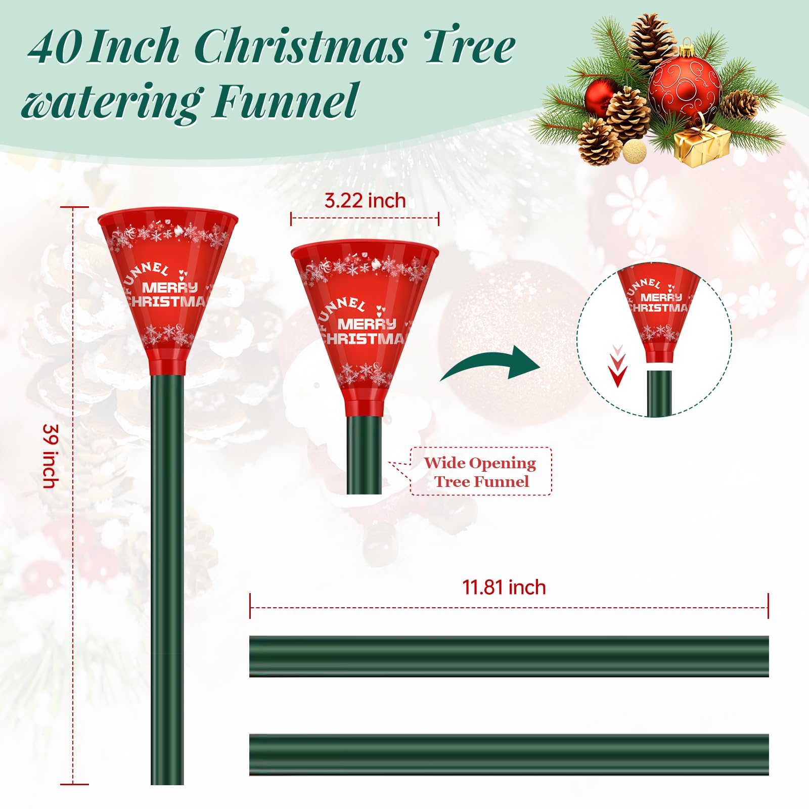 **39 Inch Christmas Tree Watering Funnel - Reusable Tree Watering Tool for Easy Holiday Decor Care | Perfect for Live Christmas Trees, Home & Party Decorations**