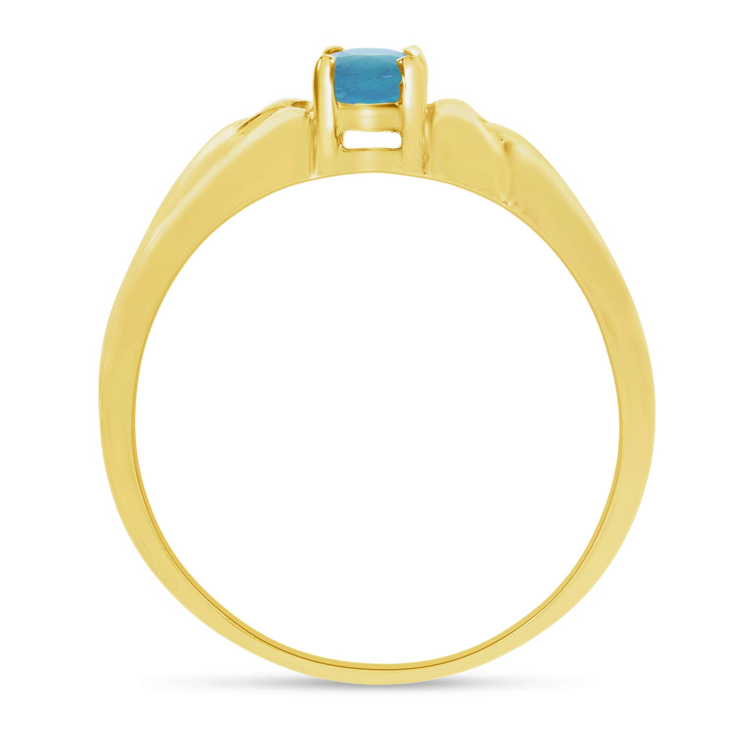 14K Yellow Gold Oval Aquamarine Ring for Women - March Birthstone Jewelry - Elegant Engagement, Wedding, Anniversary Gift for Her - Perfect for Everyday Wear & Special Occasions