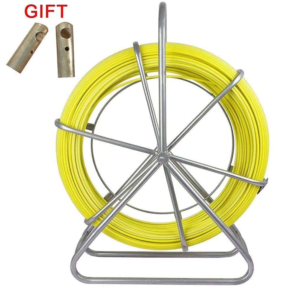 INTBUYING 6mm x 425ft Fiberglass Fish Tape - Electrician's Wire Pulling Tool for Conduit Wiring, Cable Running & Duct Rodding - Perfect for Home Electrical Work and Professional Installations