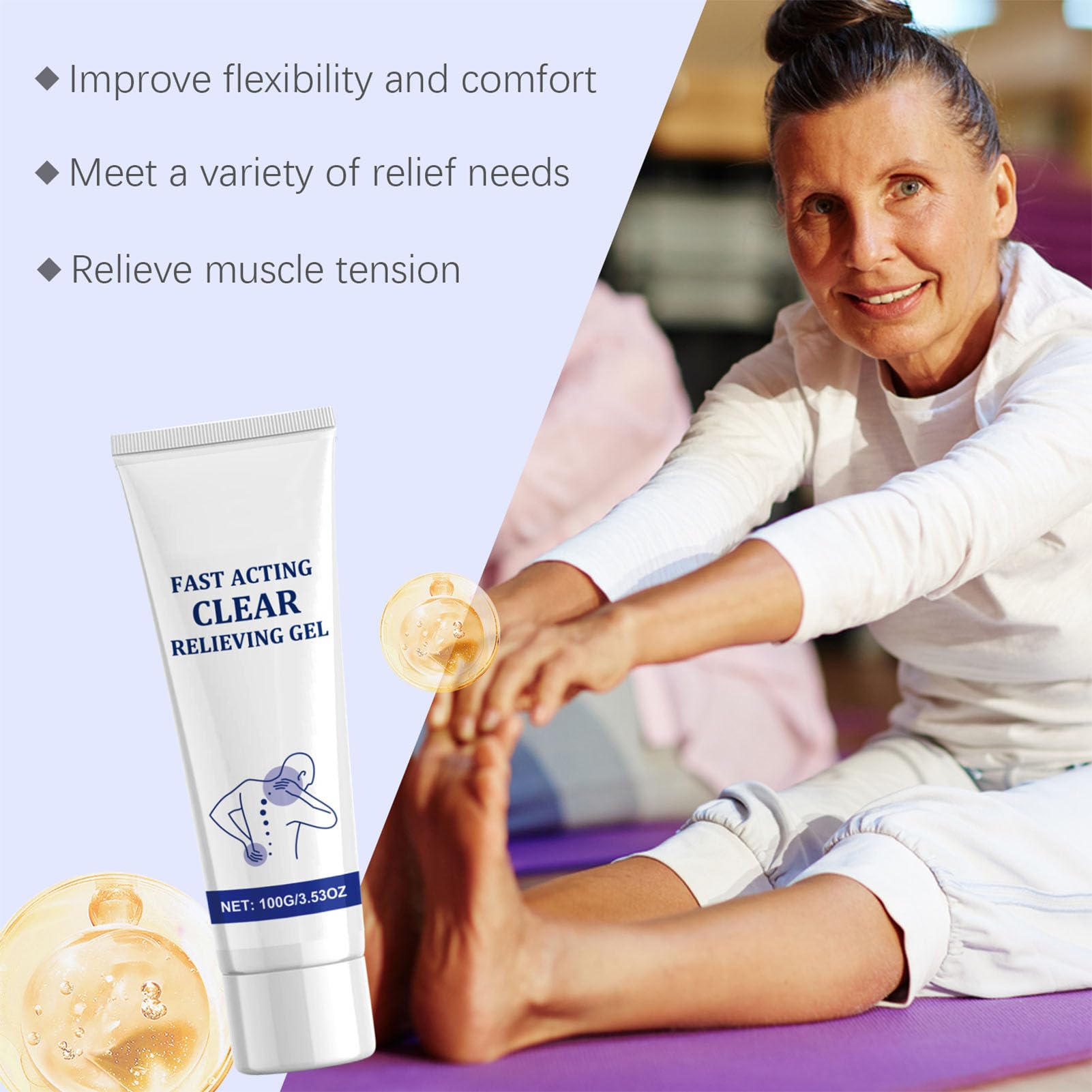 Soothing Cooling Gel for Muscle Relief - Sports Recovery & Body Care Lotion - Relieves Muscle Tension & Soreness - Perfect for Post-Workout, Yoga, and Daily Relaxation