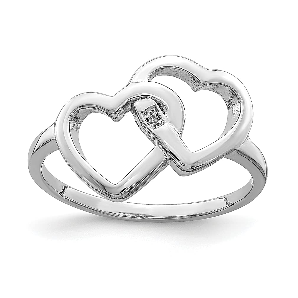 925 Silver Heart Ring for Women - Diamond Accent Love Jewelry Gift for Her - Anniversary & Valentine's Day