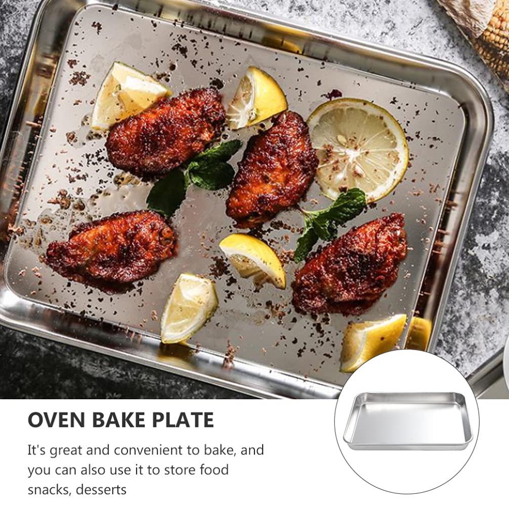 DOITOOL Stainless Steel Baking Sheet Pan - 12x16 Inch Rectangular Cookie Tray for Toaster Oven, Fruitcake, Cookies | Durable Metal Bakeware for Kitchen Cooking, Baking & Serving | Perfect for Parties, Tea Time & Holiday Desserts