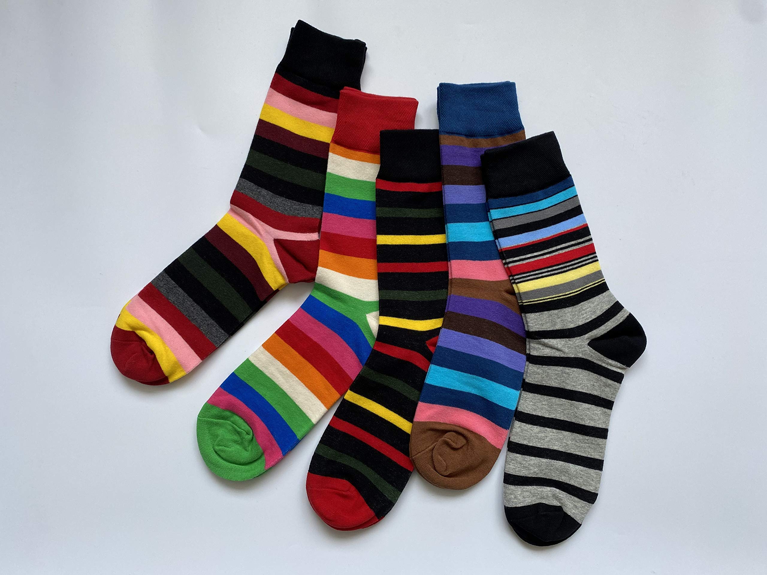 Men's Fun Novelty Cotton Crew Socks Pack - Colorful Art Dress Socks for Casual Wear & Gift Giving | Funny Socks for Office, Party & Everyday Use
