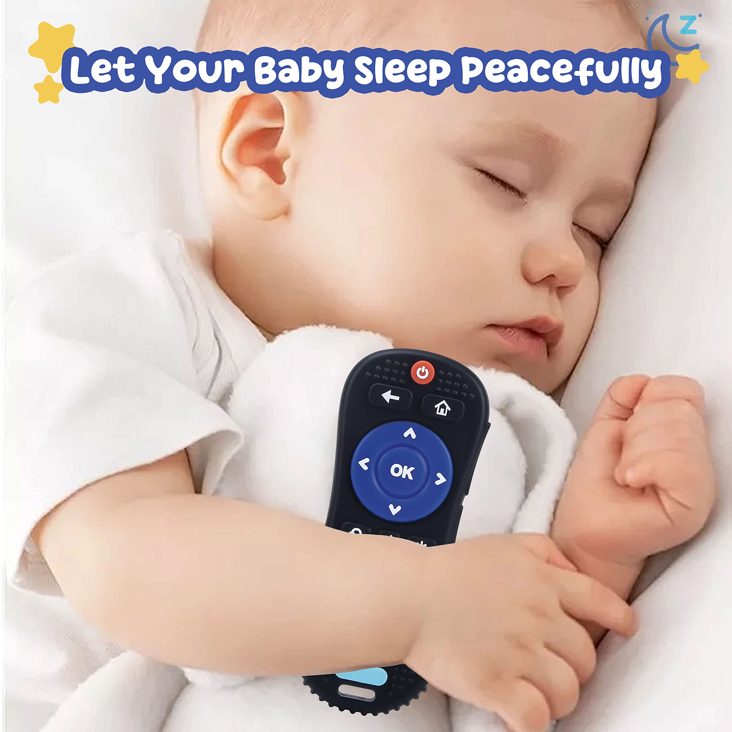 FXK Baby Teething Toys for 6-12 Months - 2 Pack BPA Free Silicone Teethers with Remote Control Design, Sensory Chew Toys for Soothing Sore Gums (Black & Grey) - Perfect for Home, Travel & Daycare Use