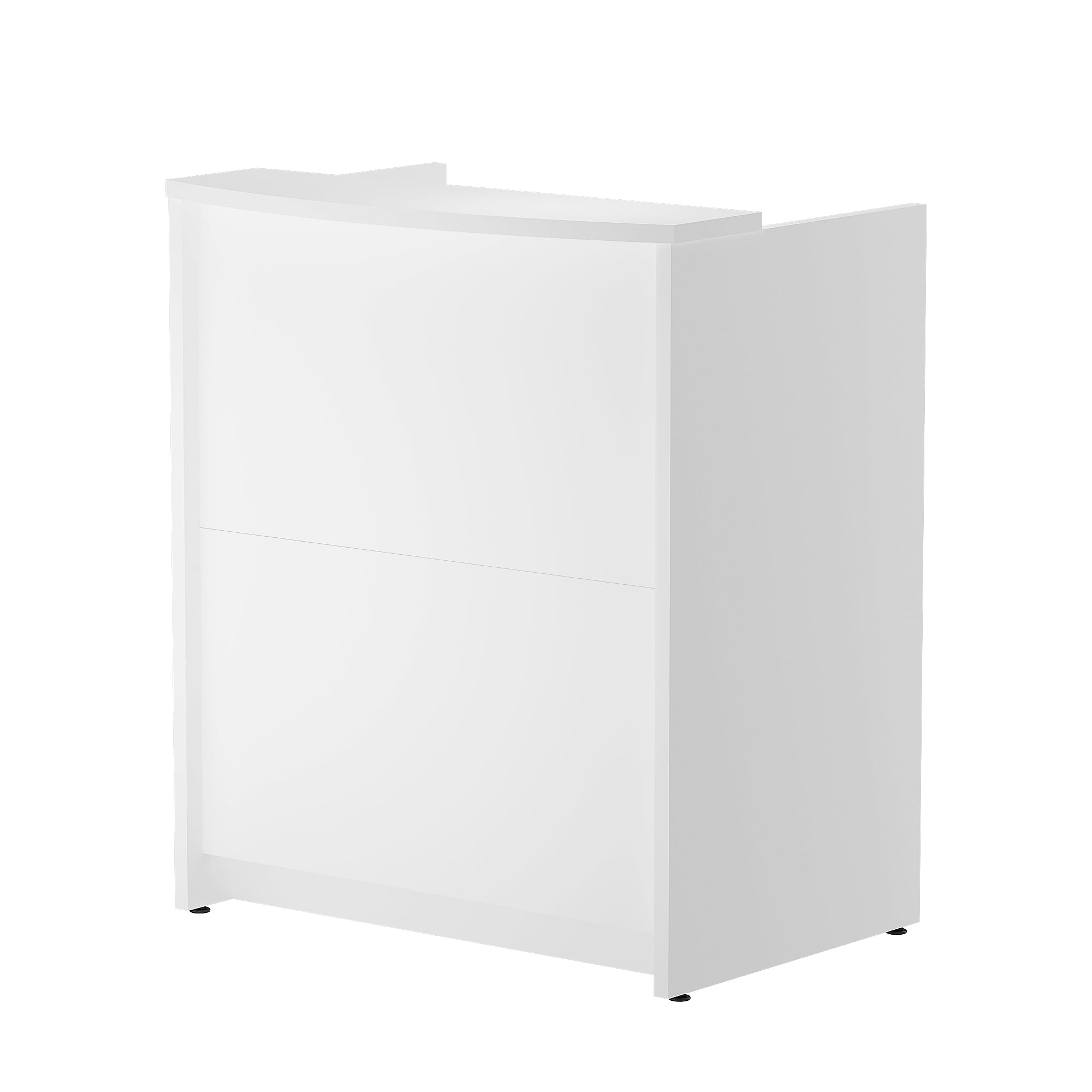 White Functional Reception Desk - Rectangle Writing Desk for Small Office Spaces & Coffee Shops | Modern Lobby Furniture for Hotels, Clinics & Home Offices