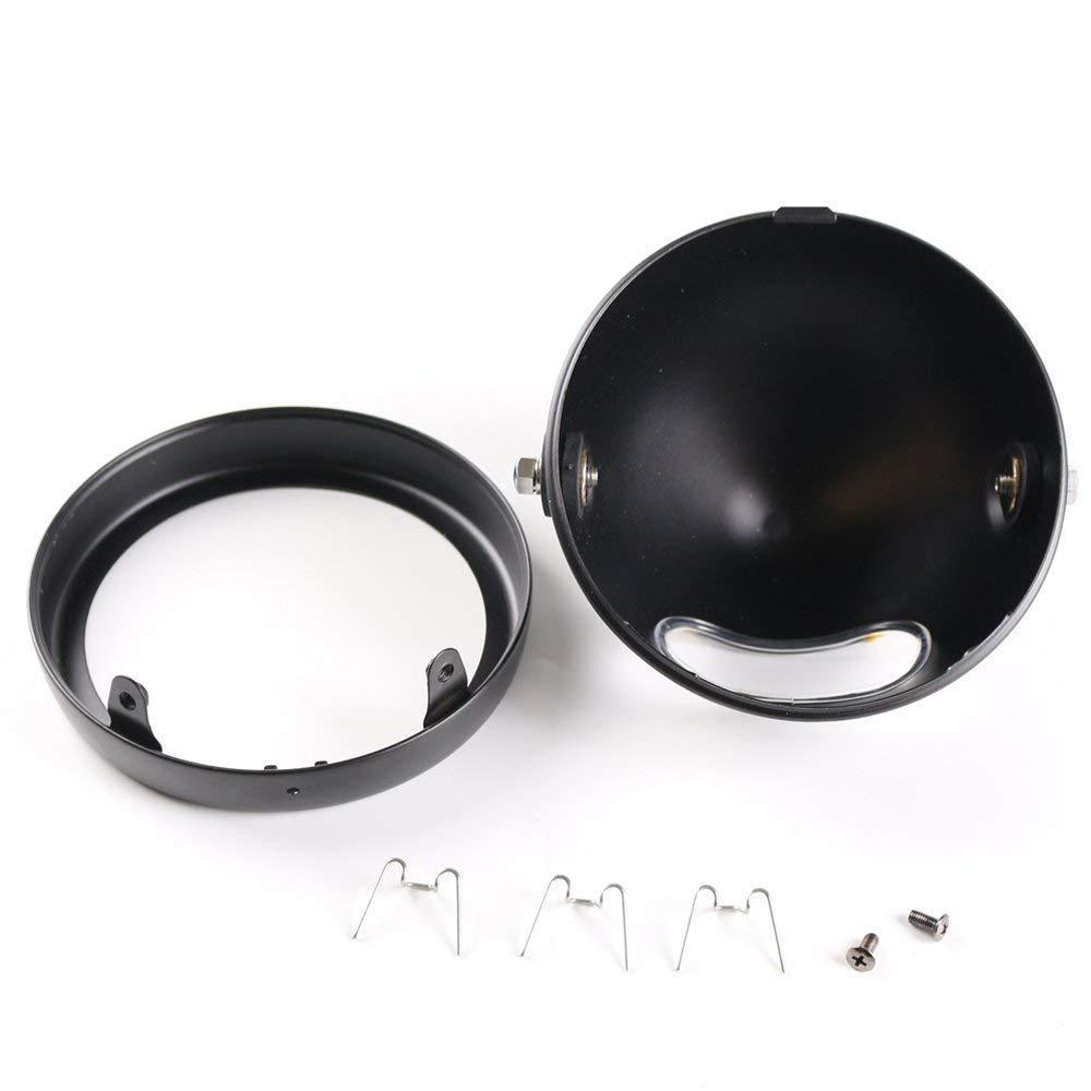 Eagle Lights 5 3/4 Inch Meteor Motorcycle Headlight Bucket Housing - Compatible with 32MM to 40MM Fork Tubes - Perfect for Harley, Honda, Yamaha & Cruiser Bike Upgrades