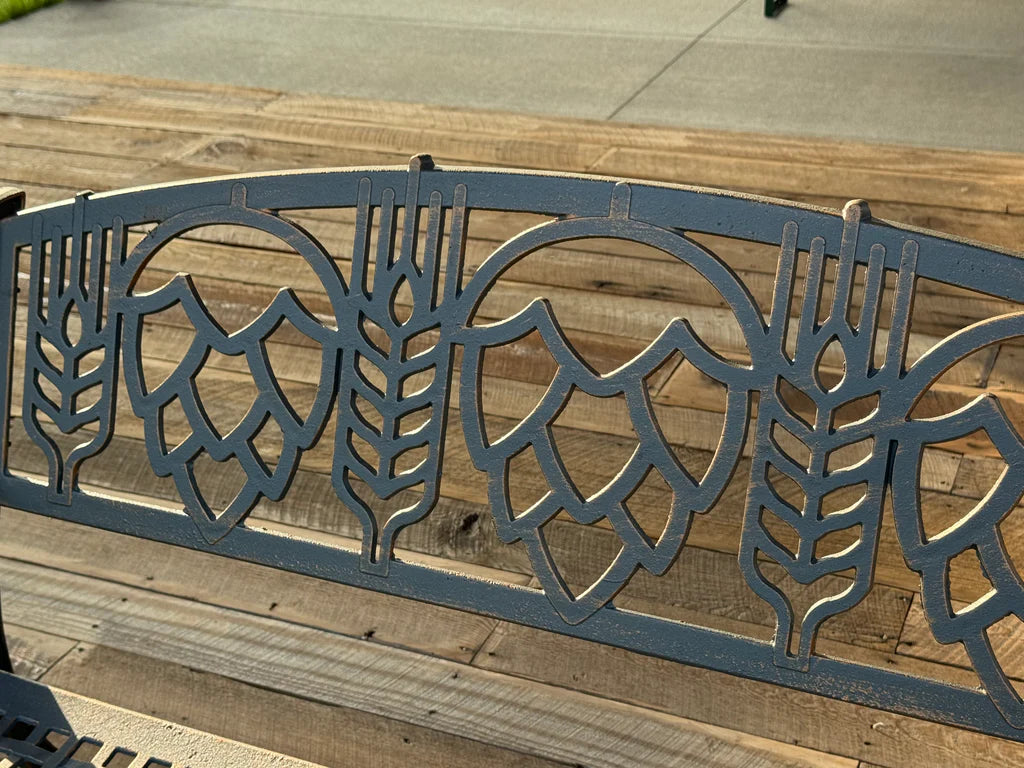 Premium Outdoor Hops Bench - Weather-Resistant Garden Bench for Patio, Backyard & Porch - Perfect for Relaxing, Lounging & Outdoor Entertaining