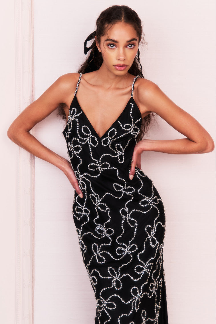Kaylen Embellished Midi Dress for Women - Elegant Floral Lace Party Dress for Wedding, Cocktail, Evening Events & Special Occasions