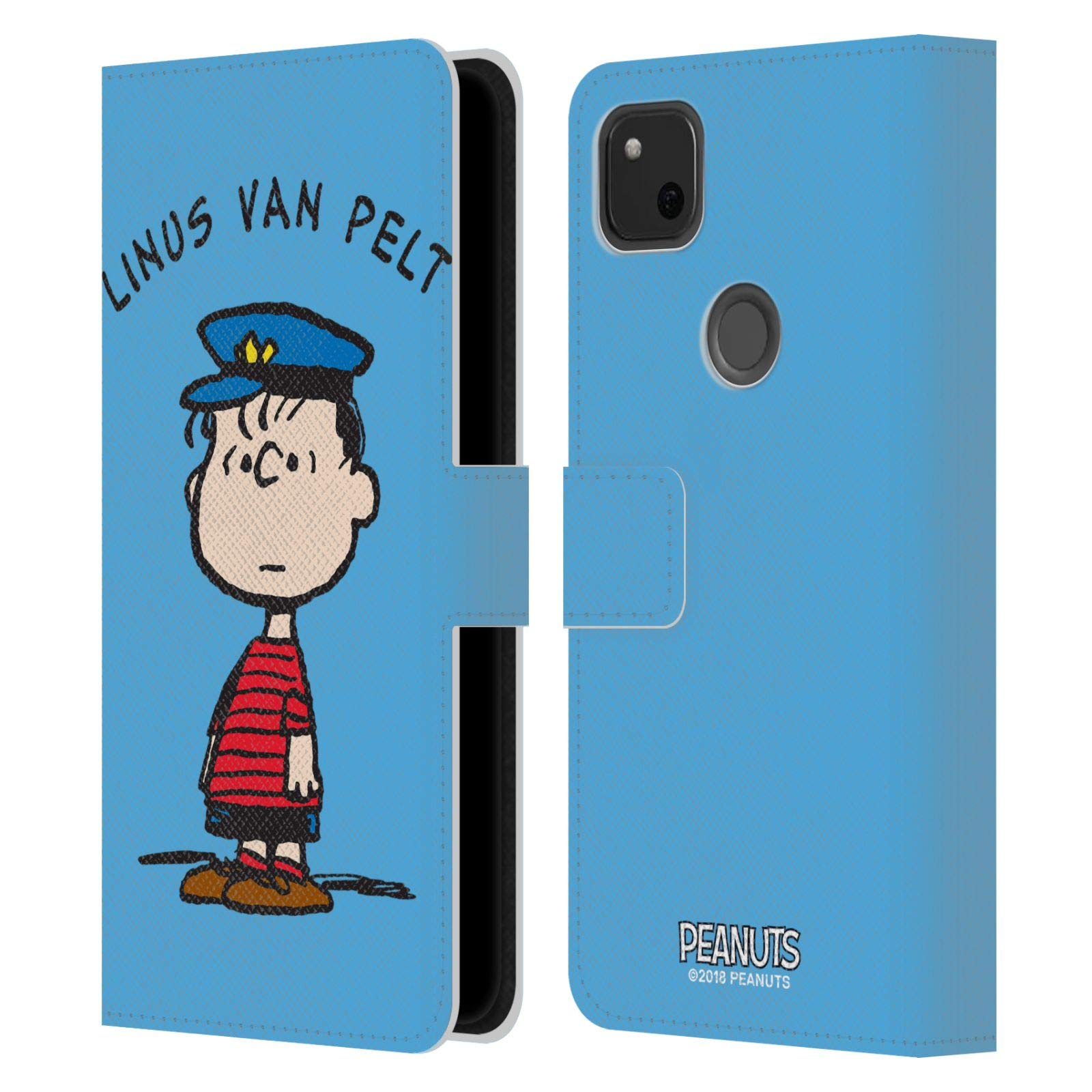 Google Pixel 4a Leather Book Wallet Case Cover | Officially Licensed Peanuts Linus Van Pelt Design | Stylish Protection for Everyday Use