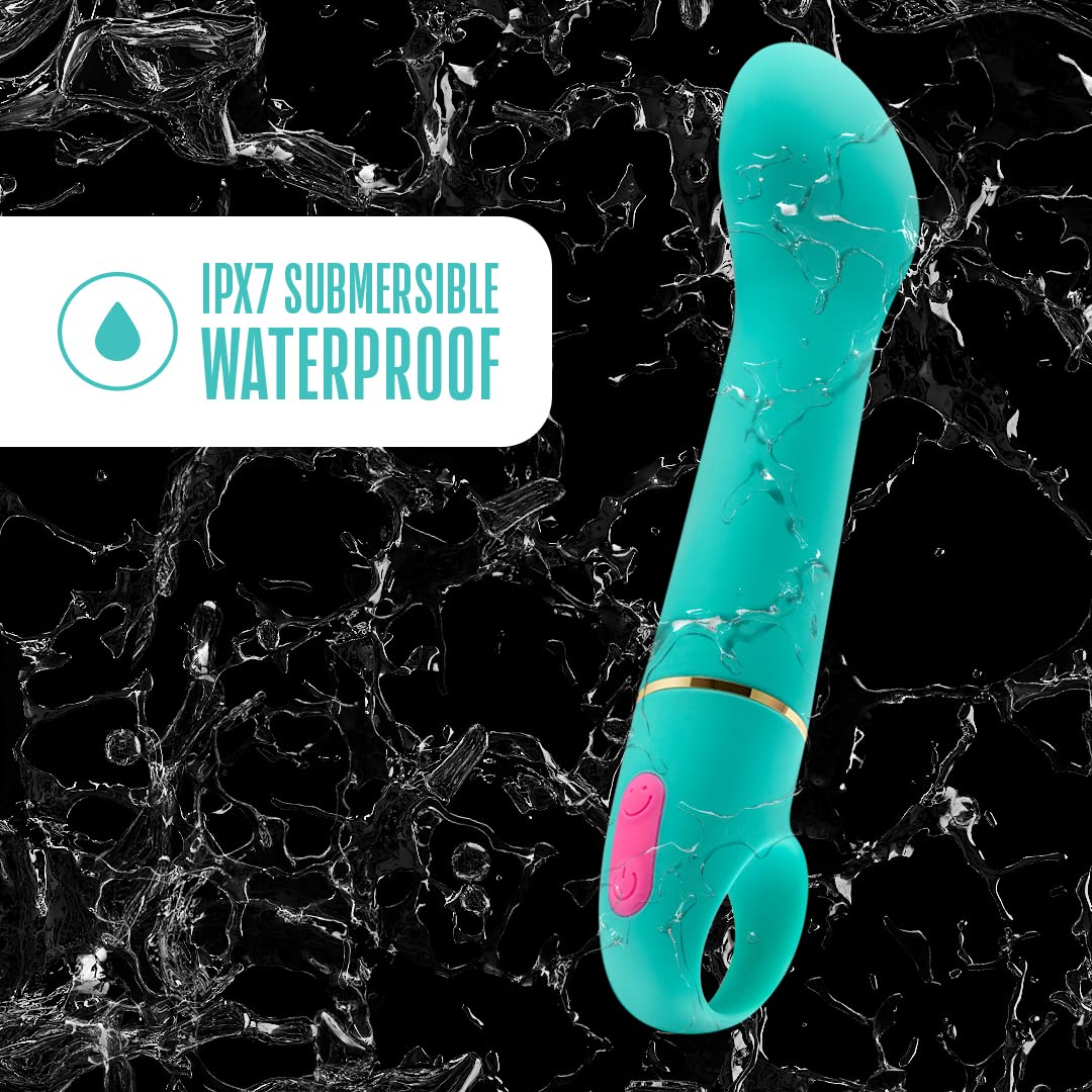 Blush Novelties Aria Flirty AF Silicone Vibrator – Powerful Rumbly G-Spot Stimulator with 10 Vibration Modes, IPX7 Waterproof & Finger Loop Handle – Premium Sex Toy for Women & Couples – Perfect for Solo Play, Couples Intimacy & Sensual Exploration