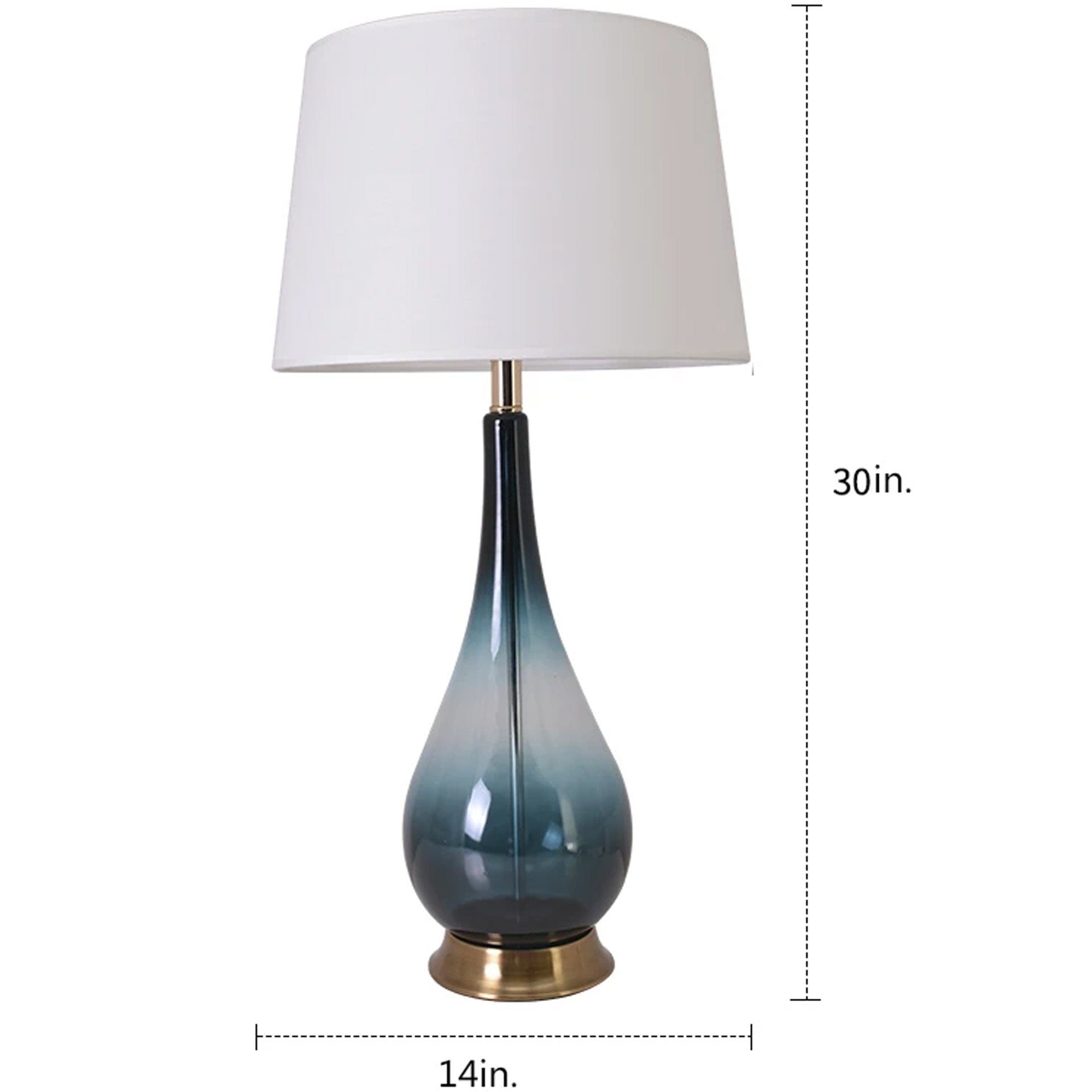 Tulip Big Translucent Ombre Glass Table Lamp Set of 2 - 30 Inch Modern Home Decor Lighting for Living Room, Bedroom & Office