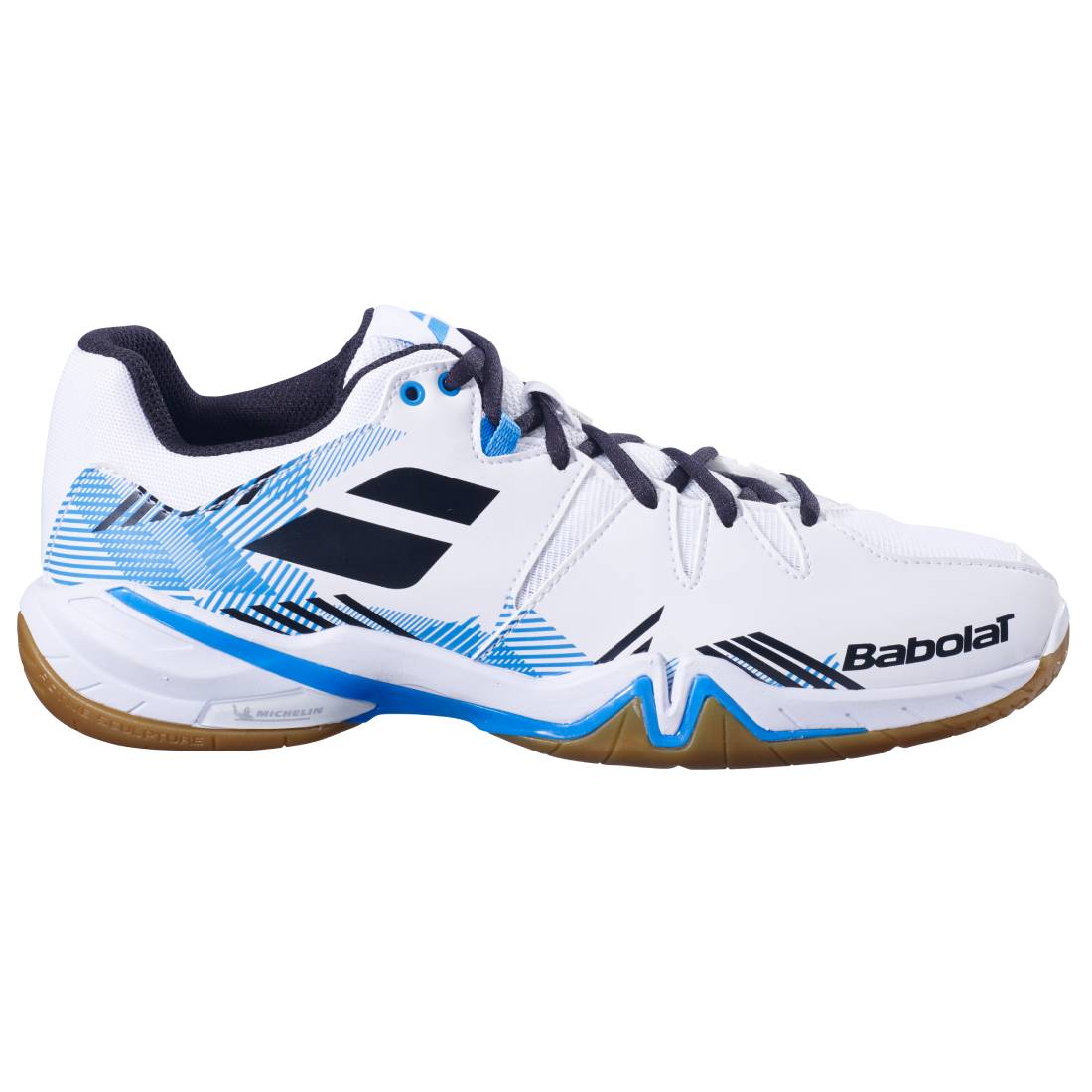 Babolat Shadow Spirit Men's Indoor Court Shoes - White/Black - Lightweight Tennis Shoes for Badminton, Squash & Volleyball - Non-Marking Rubber Sole for Indoor Courts