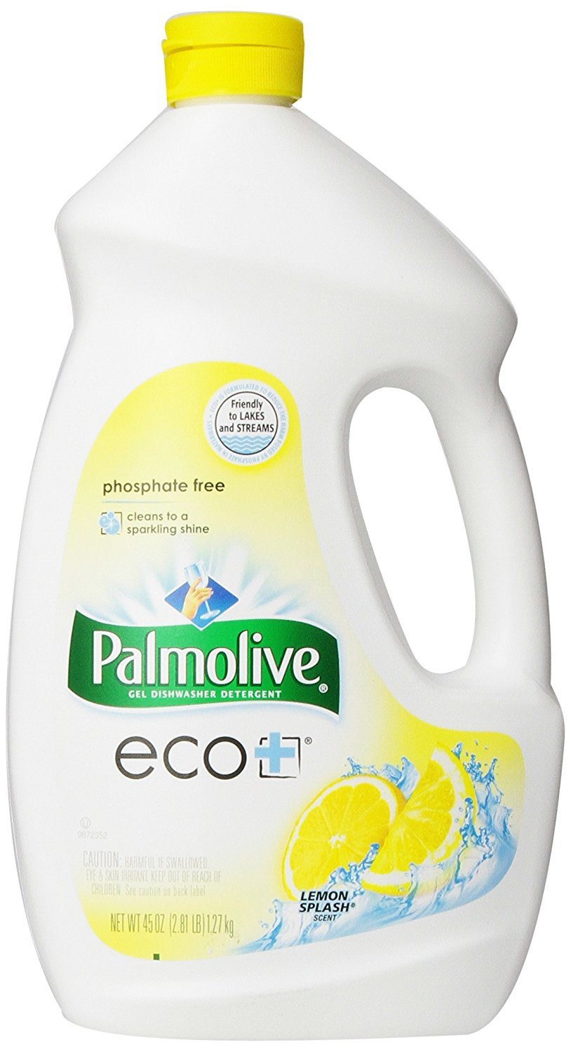 Palmolive Eco-Friendly Dishwasher Detergent Gel, Lemon Splash Scent - 45 oz (Pack of 3) - Plant-Based Formula for Sparkling Clean Dishes - Perfect for Daily Dishwashing & Eco-Conscious Homes