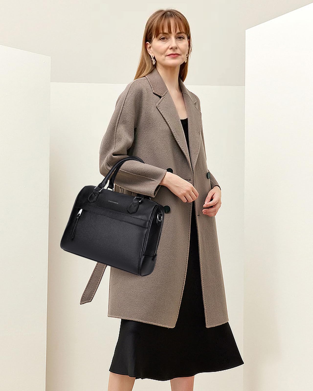 Genuine Leather Satchel Handbag for Women - Top Handle & Crossbody Purse - Stylish & Durable for Work, Travel & Everyday Use