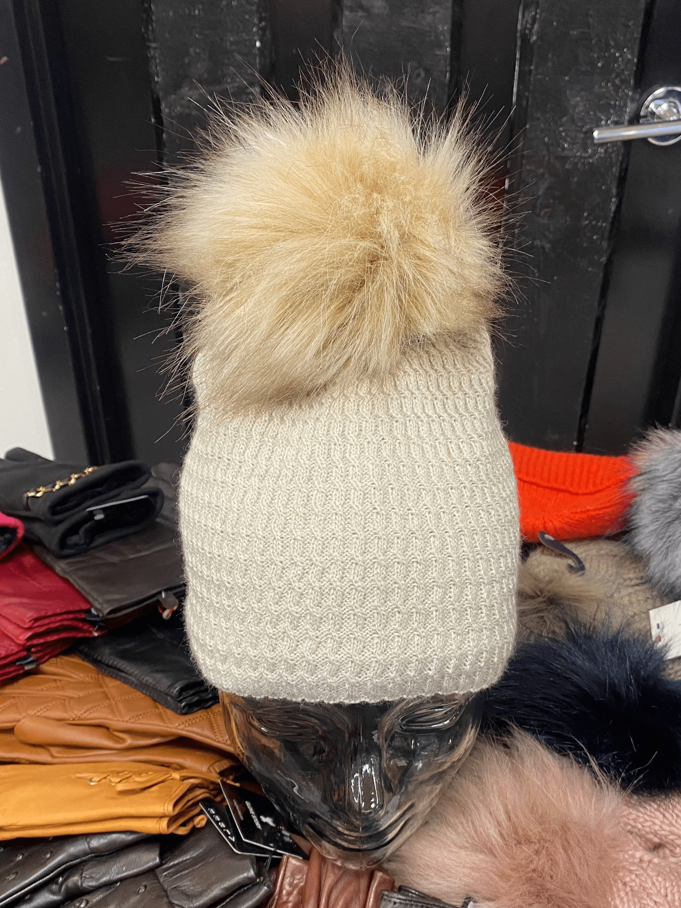 Cozy Knit Fleece Lined Pom Pom Winter Beanie Hat for Women - Warm Soft Cuffed Knit Hat for Cold Weather, Outdoor Activities & Fashion Accessories