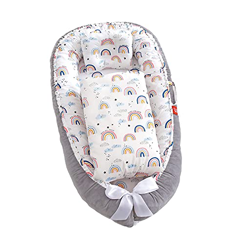 KIDOVIO Baby Lounger & Nest - Soft Newborn Sleeper for Co-Sleeping in Bed | Portable Infant Lounger for Nursery, Travel & Breastfeeding | Perfect Baby Shower Gift