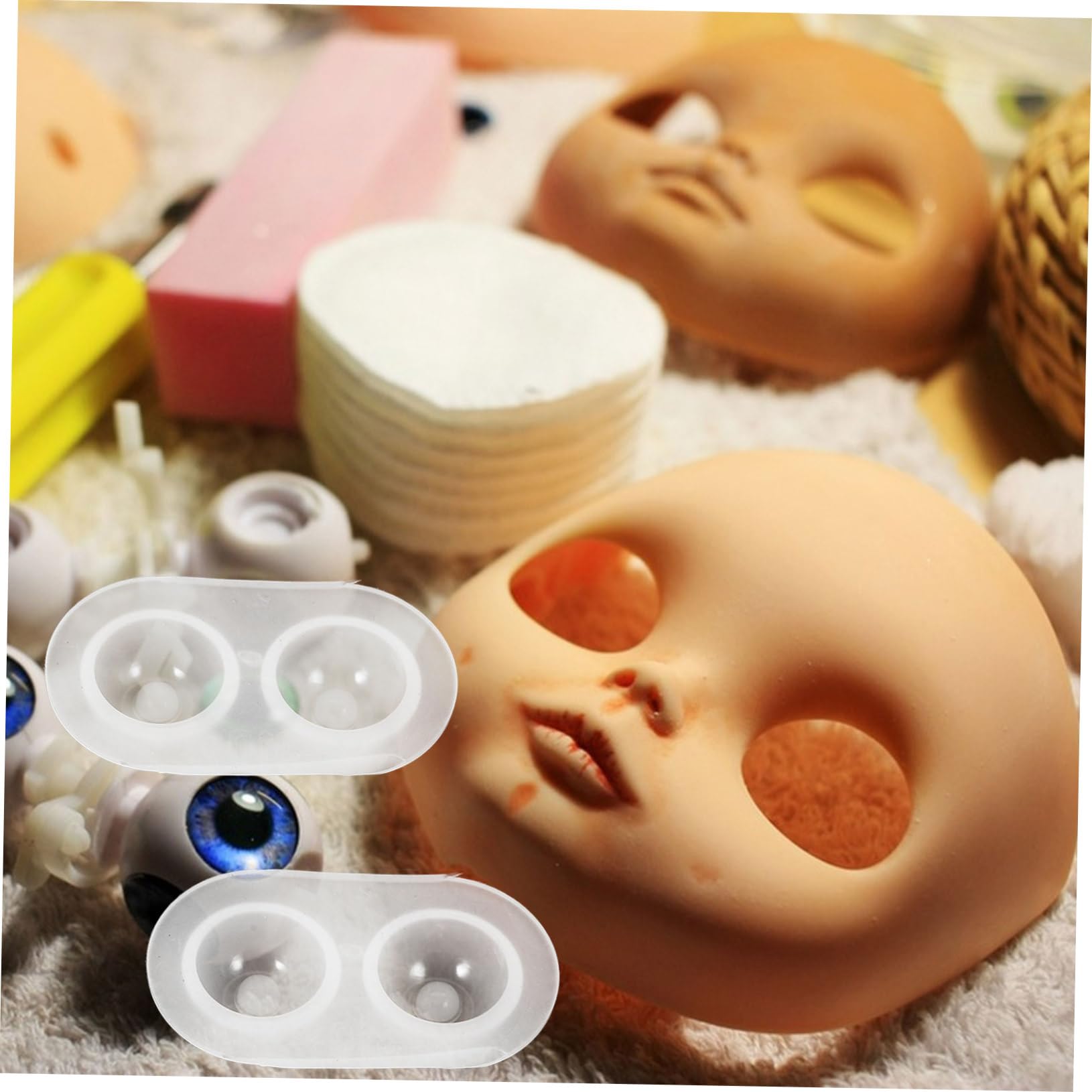 EXCEART 5pcs Epoxy Doll Eye Mold Silicone - DIY Resin Casting Molds for Jewelry, Crystal Eyes, White Fudge - Perfect for Resin Art, Cake Decorating & Craft Projects