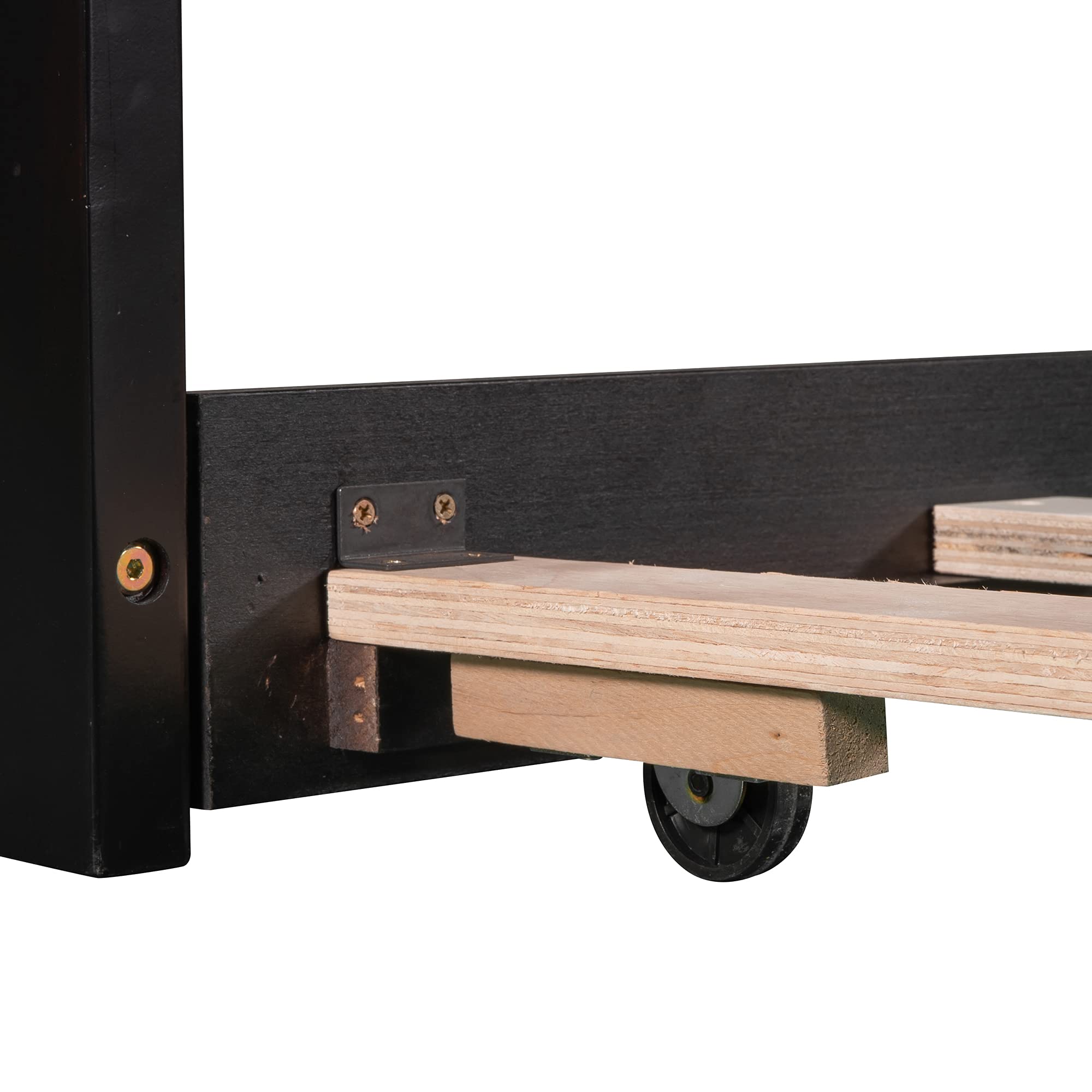 Bellemave L-Shaped Twin Platform Bed with Desk & Storage Drawers - Modern Wooden Bed Frame with Trundle, 3-in-1 Space-Saving Design in Espresso Finish - Perfect for Small Bedrooms, Dorm Rooms & Studio Apartments