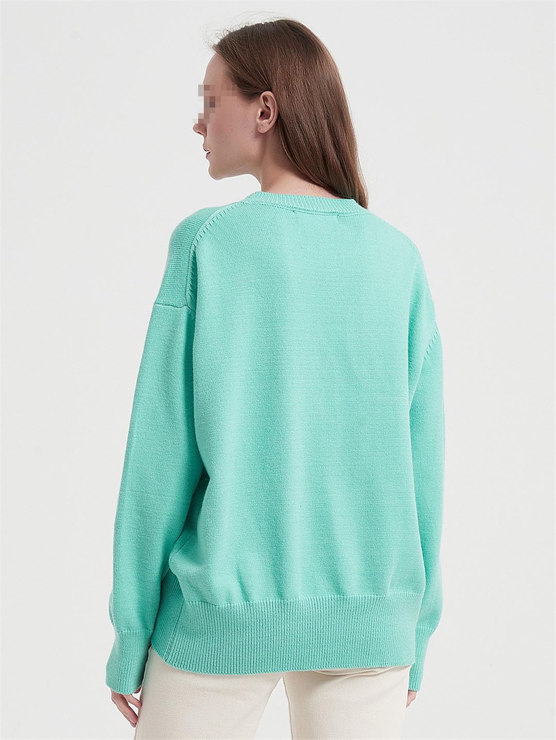 Women's Long Sleeve Knit Sweater - Soft O-Neck Pullover Casual Loose Fit Tops for Fall & Winter | Perfect for Office, Date Night and Cozy Home Wear