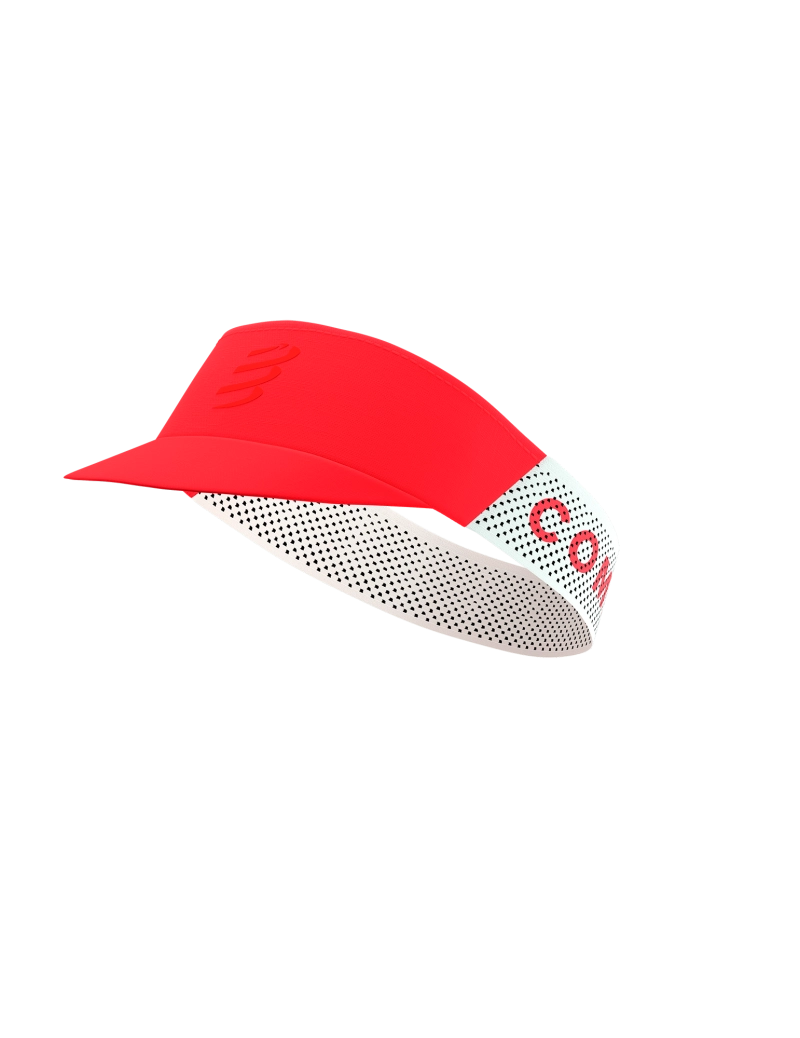 Compressport Pro Racing Visor for Men & Women - High-Performance Sports Sun Visor, Lightweight & Breathable, Fluo Red - Ideal for Running, Cycling, and Outdoor Activities