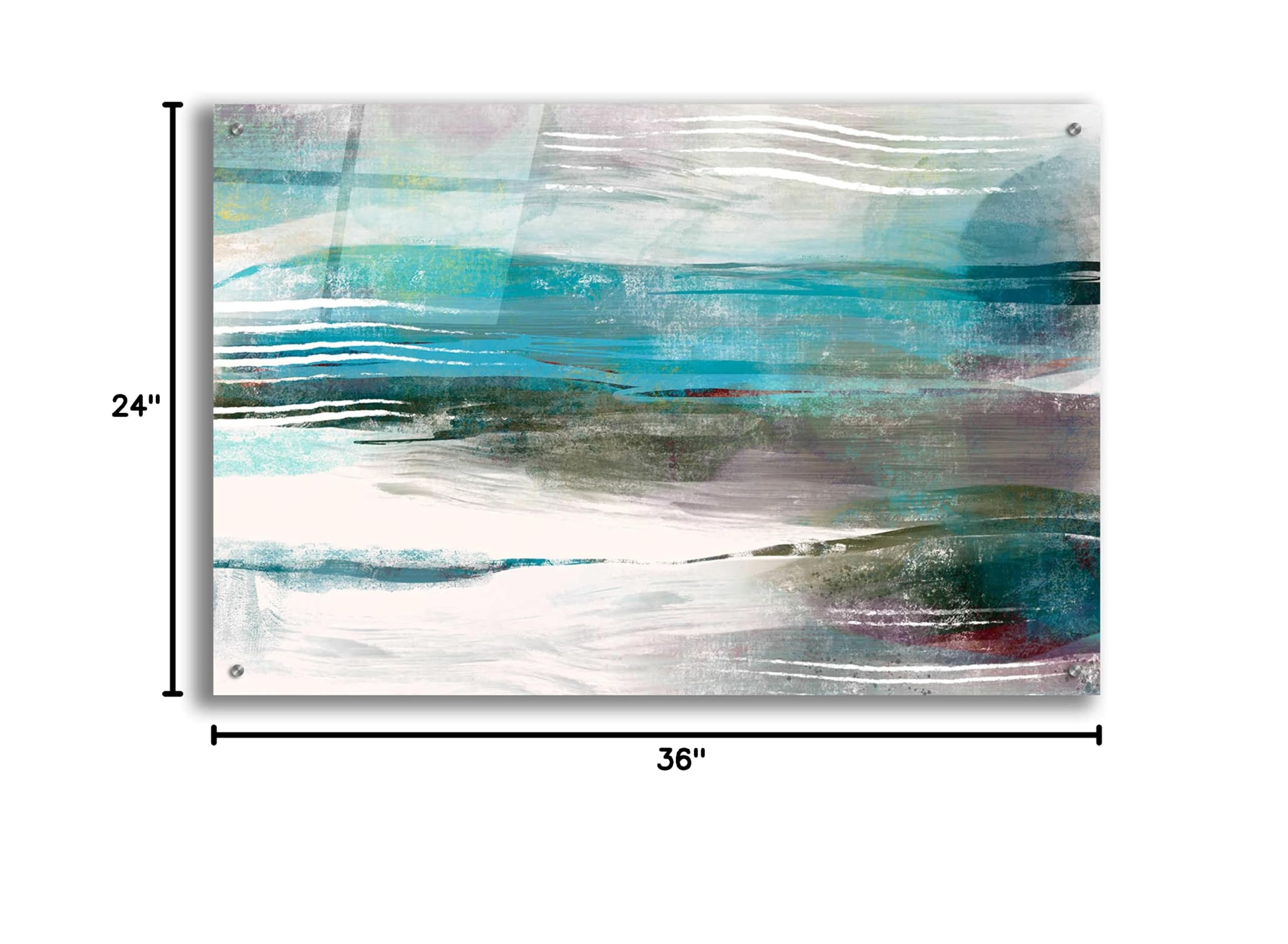 Delores Naskrent 'Water Flow' Acrylic Glass Wall Art - 36x24 Inches Modern Abstract Painting for Living Room, Bedroom & Office Decor