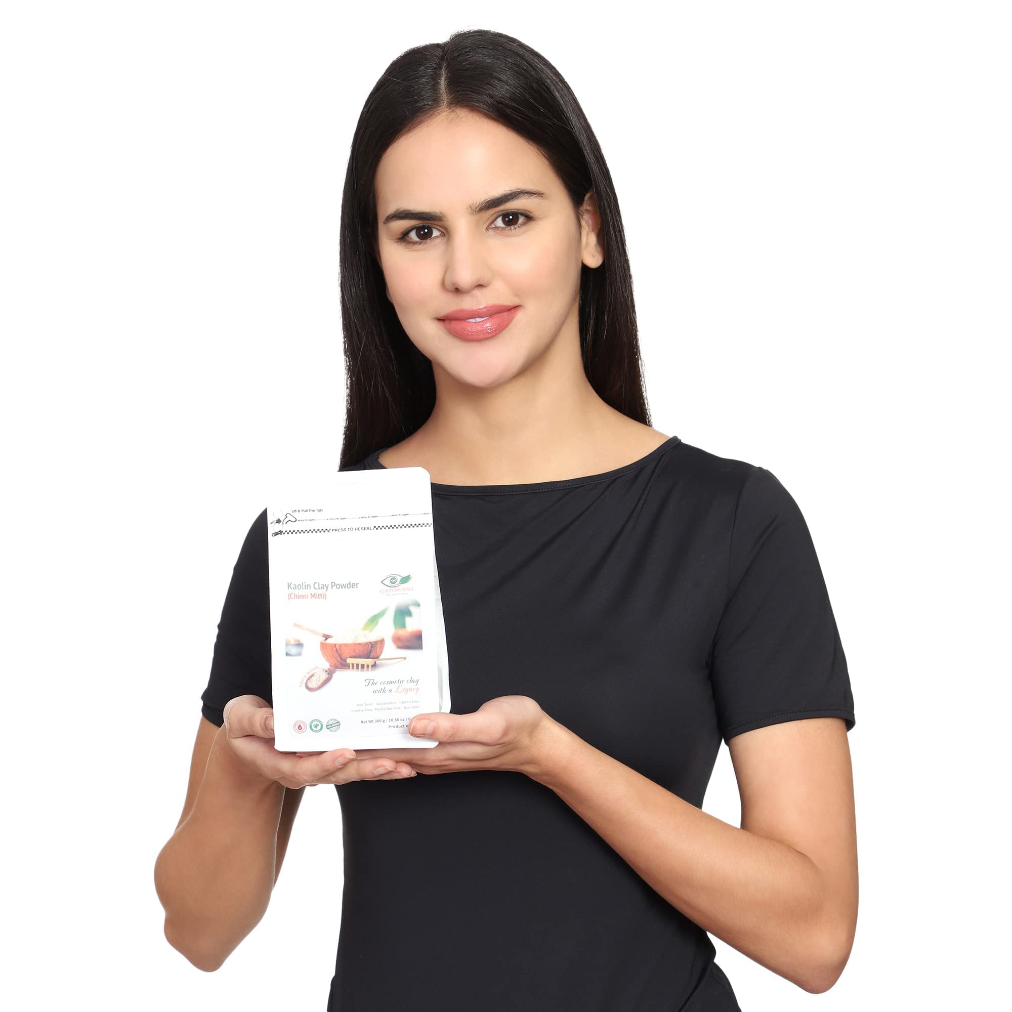 Nurture Mall Natural Kaolin Clay Powder (300g) - Oil Control, Acne Treatment & Skin Brightening Facial Mask for Clear, Glowing Skin | Reduces Pigmentation & Blackheads | Perfect for DIY Skincare & Spa Days