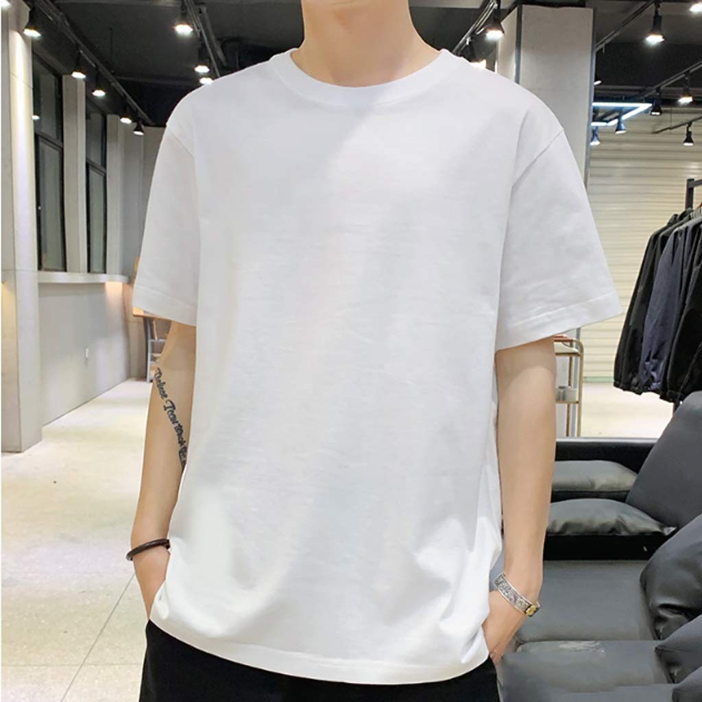 Trendy Men's Slim Fit Long Sleeve T-Shirt - Stretch Casual Basic Top for Summer | Comfortable Cotton Blend Tee for Everyday Wear, Work & Outdoor Activities (Color: A, Size: Medium)
