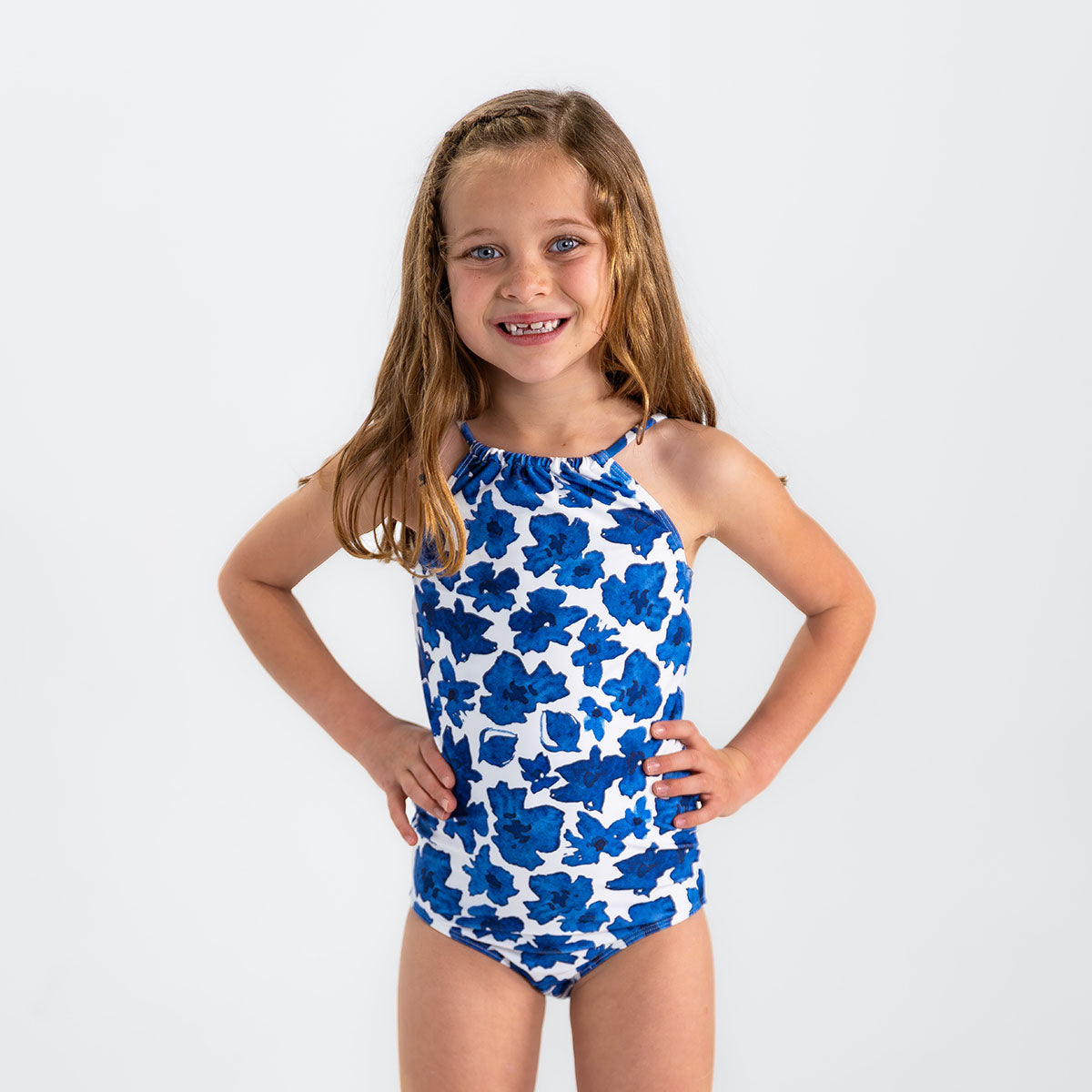 High Neck One Piece Swimsuit for Girls - UPF 50+ Sun Protection, Adjustable Straps & Quick Dry Fabric - Perfect for Beach, Pool & Summer Vacations