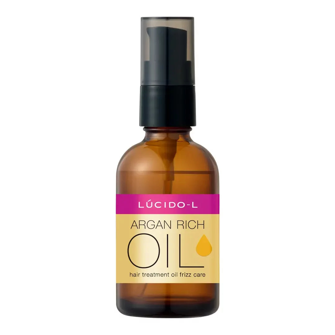 Lucido L Argan Rich Hair Treatment Oil - 60ml Moroccan Argan Oil for Frizzy, Dry & Damaged Hair - Hydrating Hair Care for Smooth & Shiny Hair - Perfect for Daily Use & Salon Treatments
