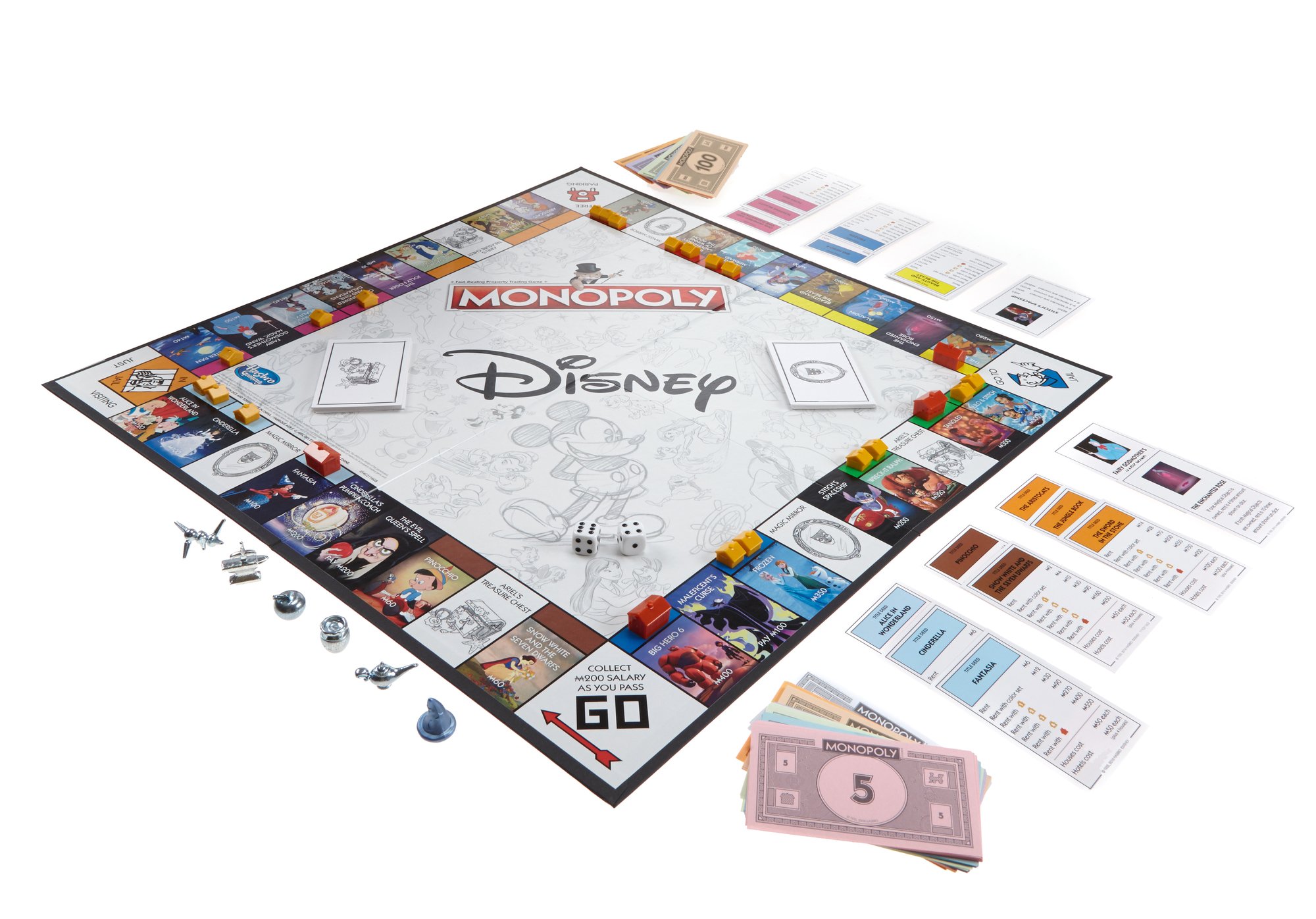 Hasbro Gaming Monopoly Disney Animation Edition Board Game - Family Fun Night & Disney Movie Themed Party Game