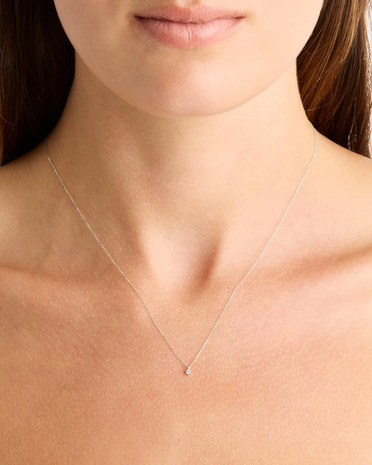 14K Solid White Gold Sweet Droplet Diamond Necklace for Women - Elegant Dainty Pendant Jewelry Gift for Anniversary, Valentine's Day & Special Occasions
