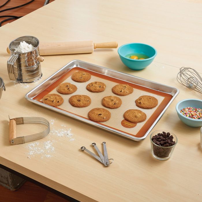 Non-Stick Silicone Baking Mat Set of 2 - Reusable Parchment Paper Replacement for Cookies, Pastry, Bread - Perfect for Baking, Roasting & Air Fryer Cooking