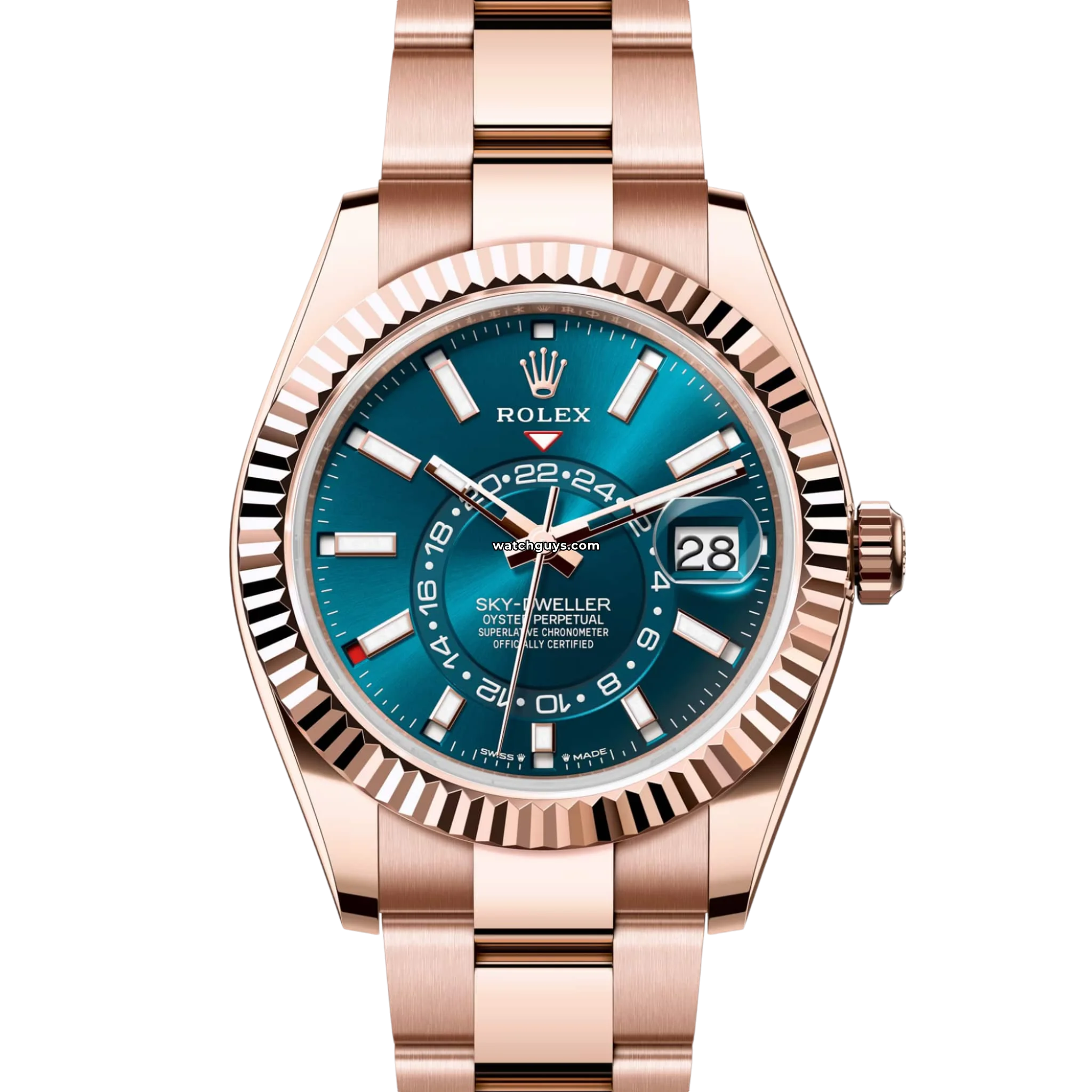 Rolex Sky-Dweller 336935 Everose Gold Men's Watch with Blue & Green Dial - Luxury Timepiece for Business, Travel & Special Occasions