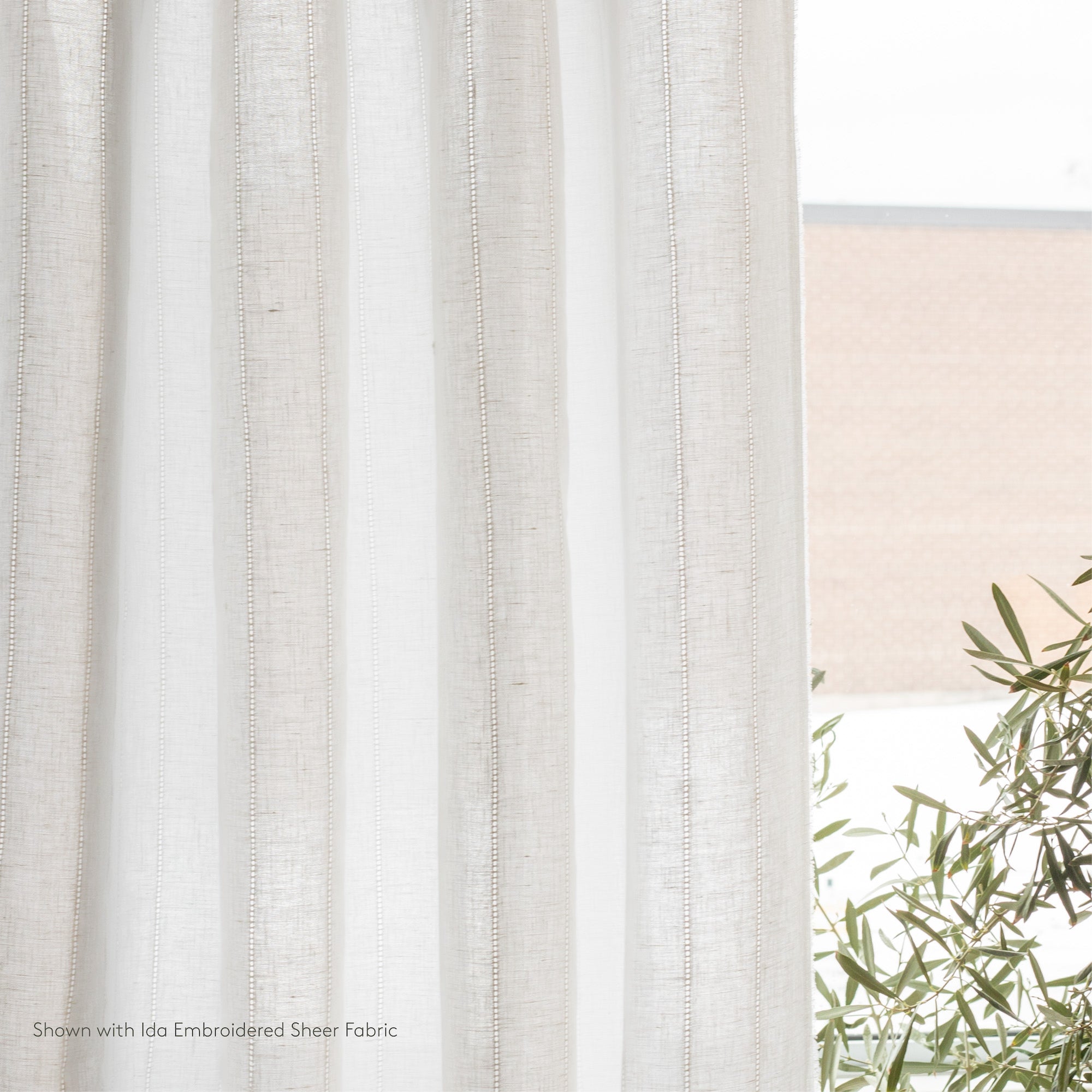 Lining Fabric - Double Width Sheer White Curtain Material for Home Decor & Window Treatments