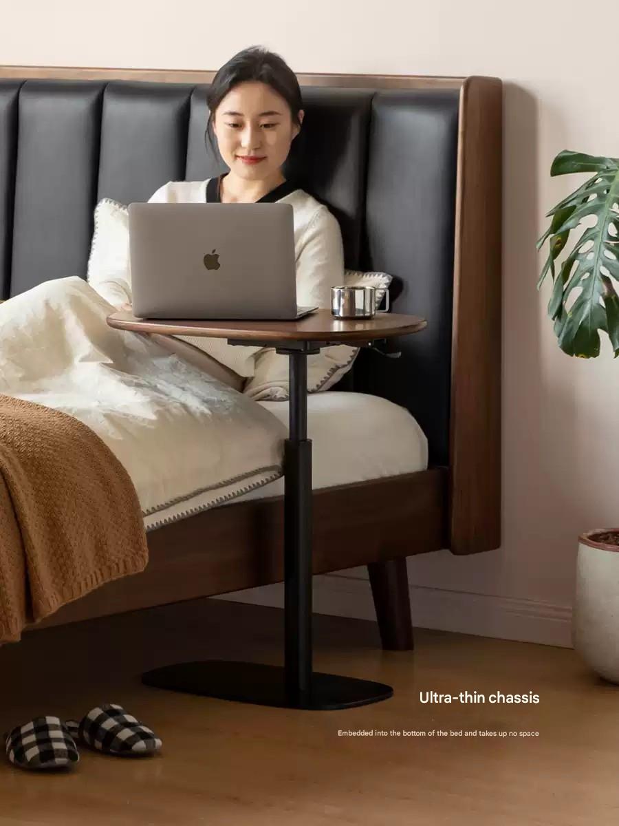 Premium Black Walnut & Oak Solid Wood Italian Modern Lift-Top Side Table - Luxury End Table for Living Room, Bedroom, or Office Use