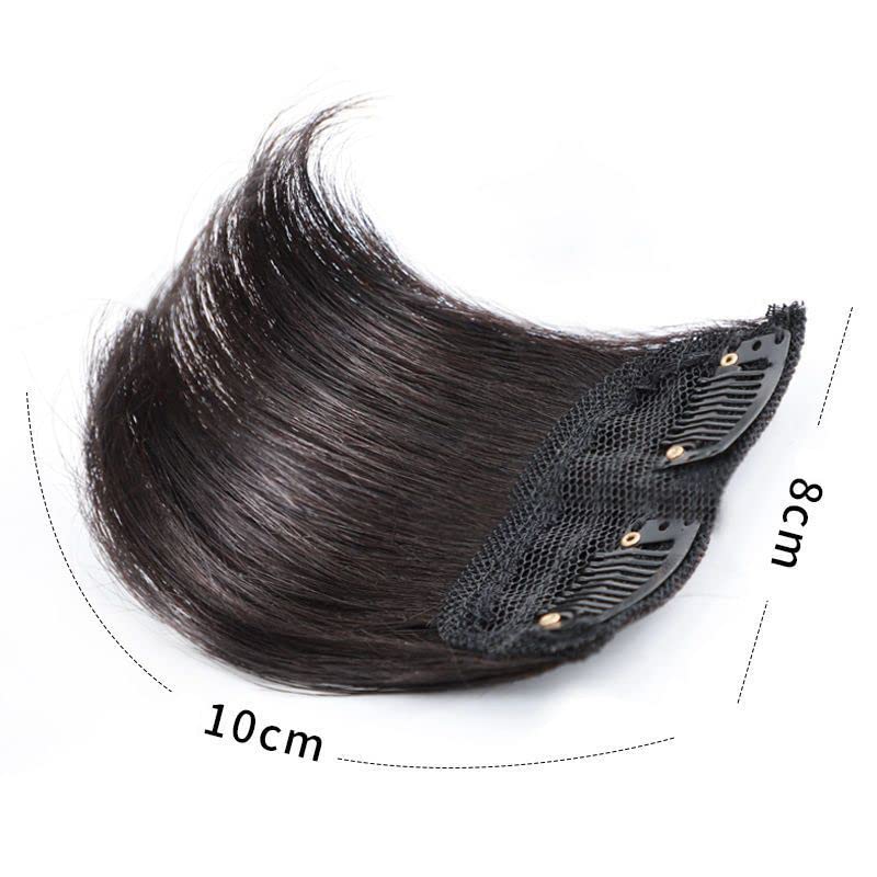 BowieMall Clip-In Human Hair Extensions - Silky Straight Double Weft Hairpiece for Thinning Hair | Invisible Hairpins for Added Volume | Natural Black Color | Perfect for Daily Wear, Parties & Special Occasions