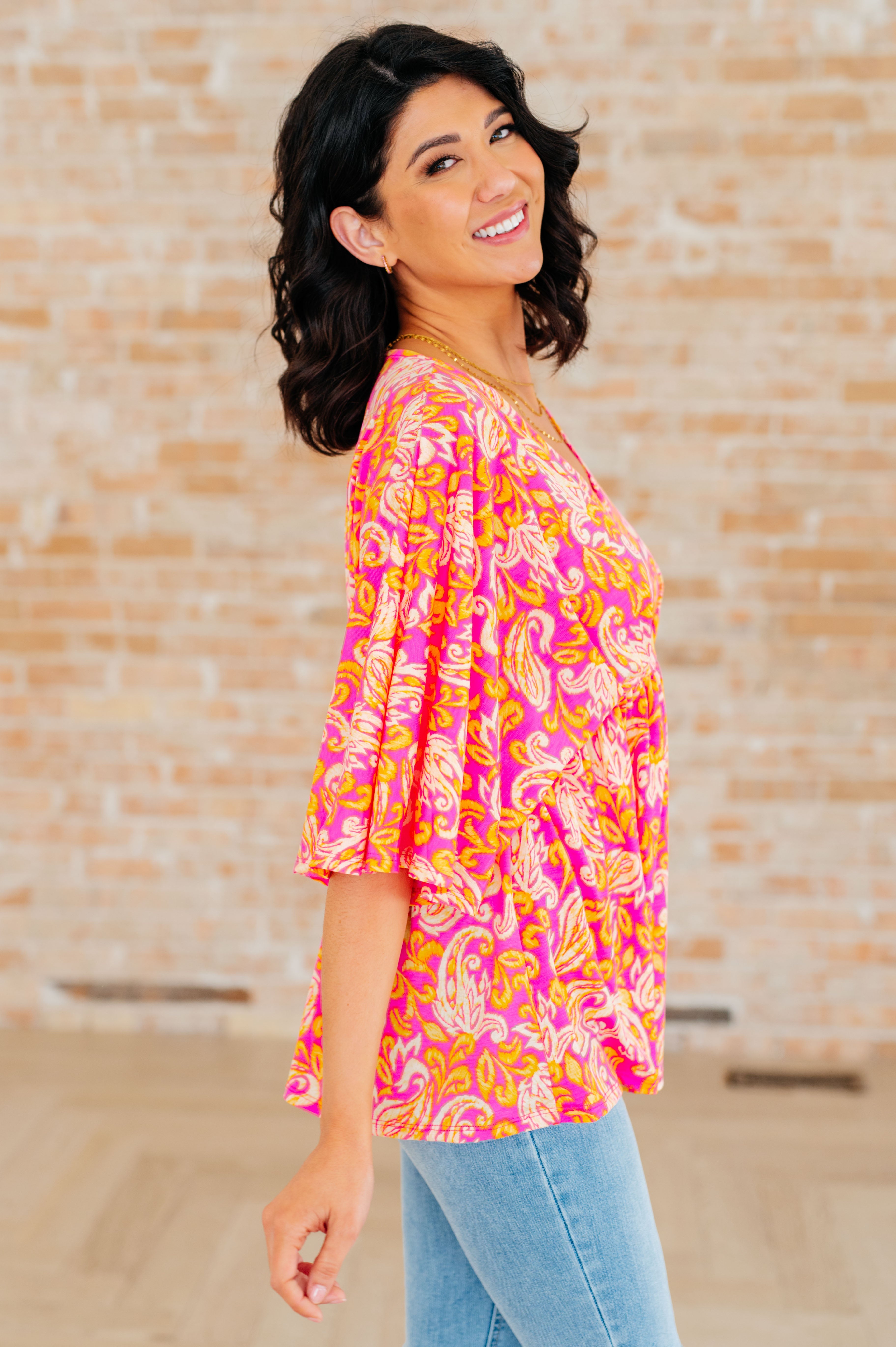 Dreamer Peplum Top - Women's Floral Lace Blouse in Soft Pink for Casual Wear & Date Night Outfits