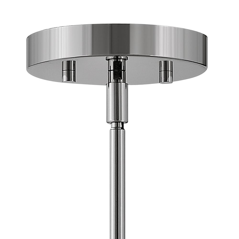 Lark Lane 83377PN Modern Single Cylindrical Pendant Light with Clear Glass Shade in Polished Nickel Finish - Sleek Suspended Lighting for Kitchen Island, Dining Room, or Entryway