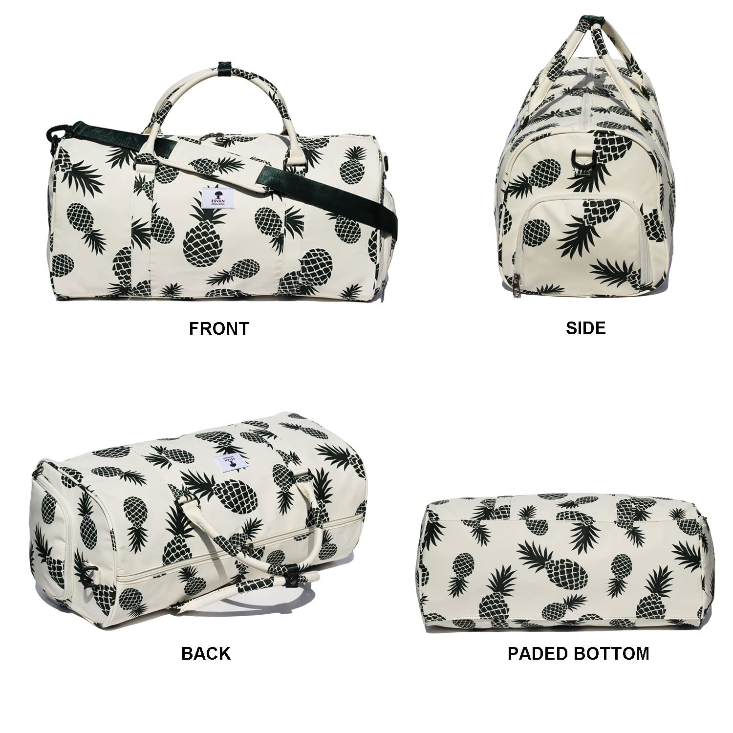 Waterproof Floral Duffel Bag - Gym Bag, Weekender Travel Bag for Women & Men - Perfect for Gym, Beach, Travel & Daily Use