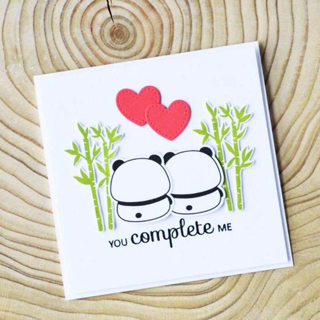 DIY Card Making Panda Clear Stamps and Dies Set - Rubber Stamps for Scrapbooking, Greeting Cards & Crafting | Perfect for Handmade Cards, Invitations & Paper Crafts