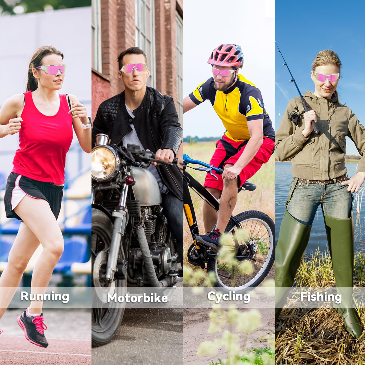 BEACOOL Polarized Sports Sunglasses for Men & Women - UV Protection, Lightweight & Durable for Running, Cycling, Hiking & Outdoor Activities