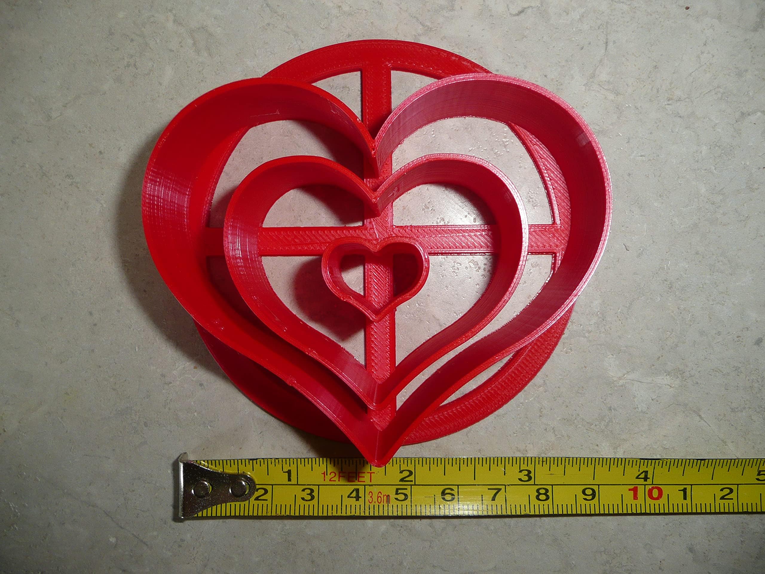Heart Design Concha Cutter - Authentic Mexican Sweet Bread Stamp Tool - Made in USA (PR4397, Red) - Perfect for Baking Pan Dulce, Conchas, and Traditional Mexican Pastries