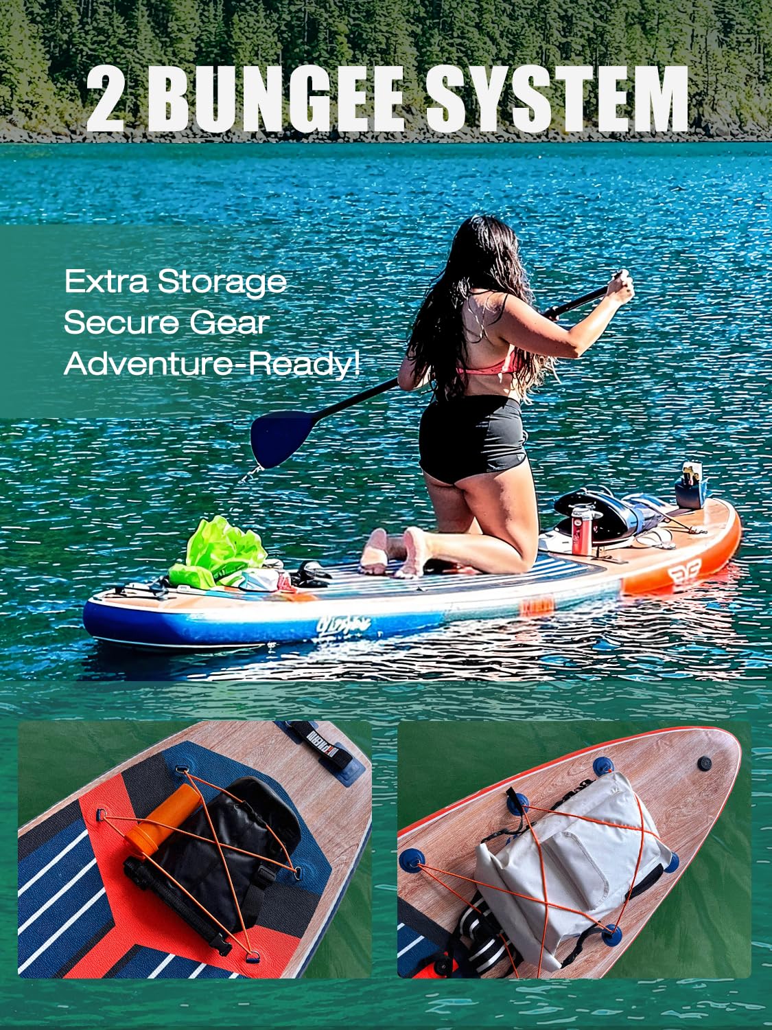 **Niphean Extra Large Inflatable Stand Up Paddle Board (SUP) for 2-3 People – Family-Friendly, Beginner-Friendly Design with Balanced Wing, Waterproof Phone Pouch – Perfect for Lakes, Rivers & Ocean Adventures**