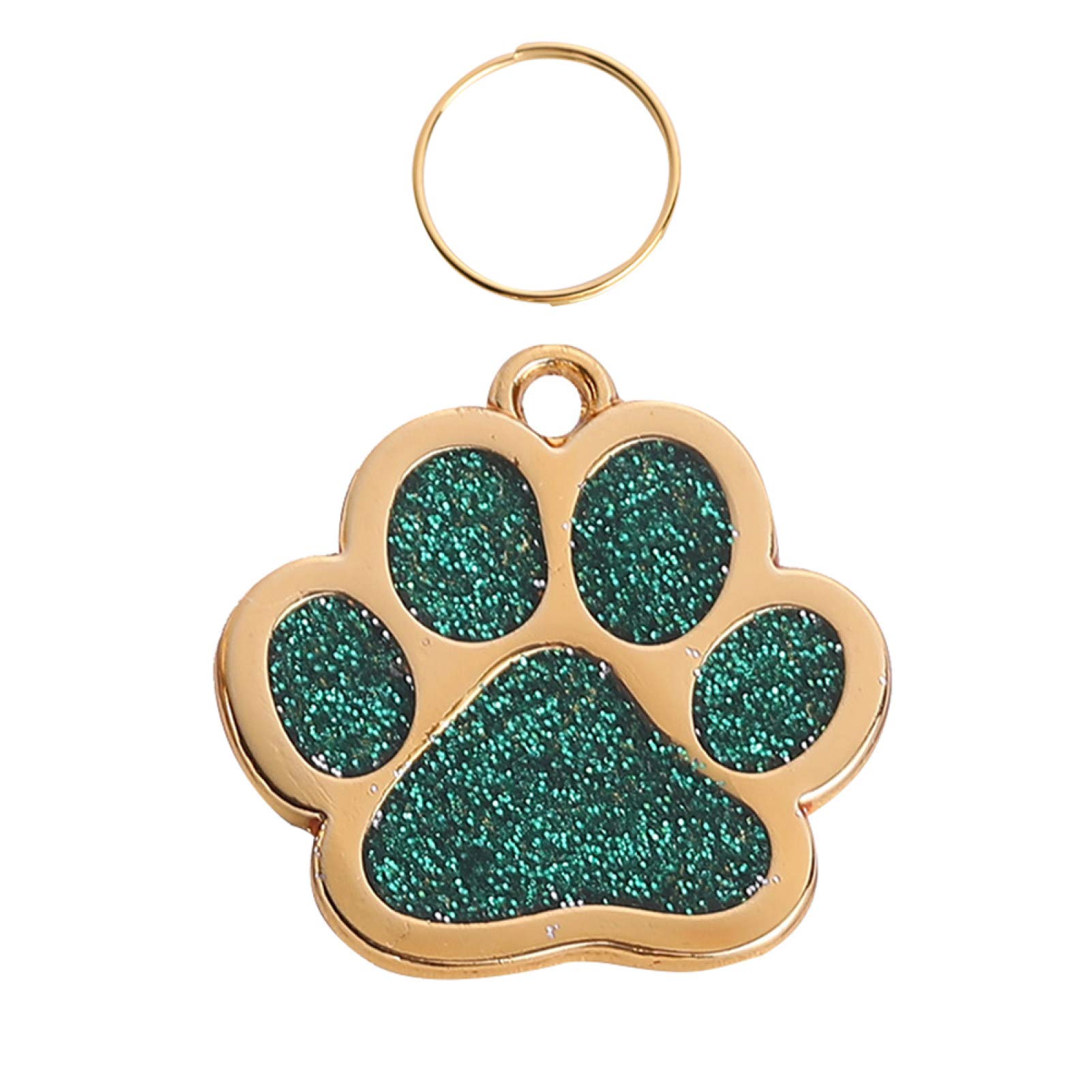 10Pcs Pet ID Tags for Dogs & Cats - Claw Shaped Collar Pendant, Key Ring Holder & Bag Decor - Small/Medium/Large Size - Green - Perfect for Pet Safety & Identification at Parks, Travel & Daily Walks