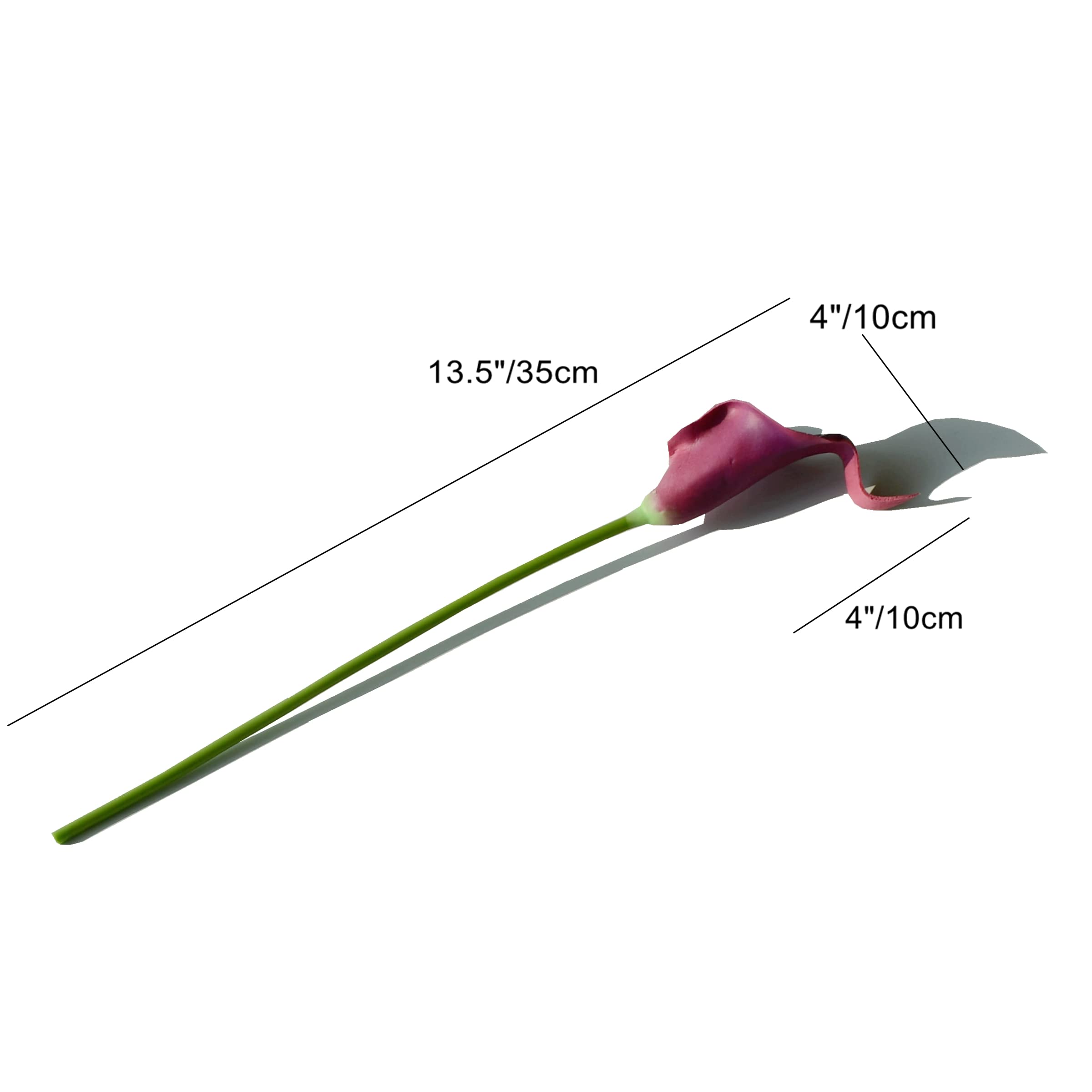 20pcs Bright Purple Artificial Calla Lily Silk Flowers - 13.5
