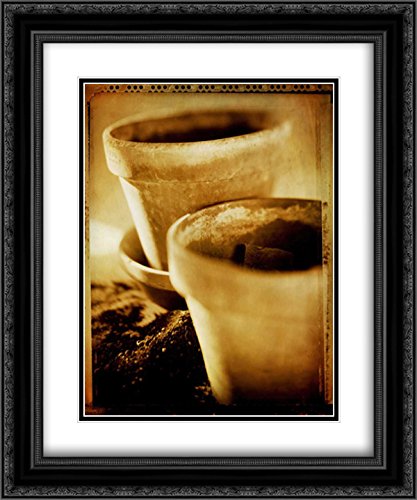 Stefko Bob 15x17 Black Ornate Framed Double Matted Museum Art Print - Terracotta Pots III Wall Decor for Living Room, Bedroom & Office