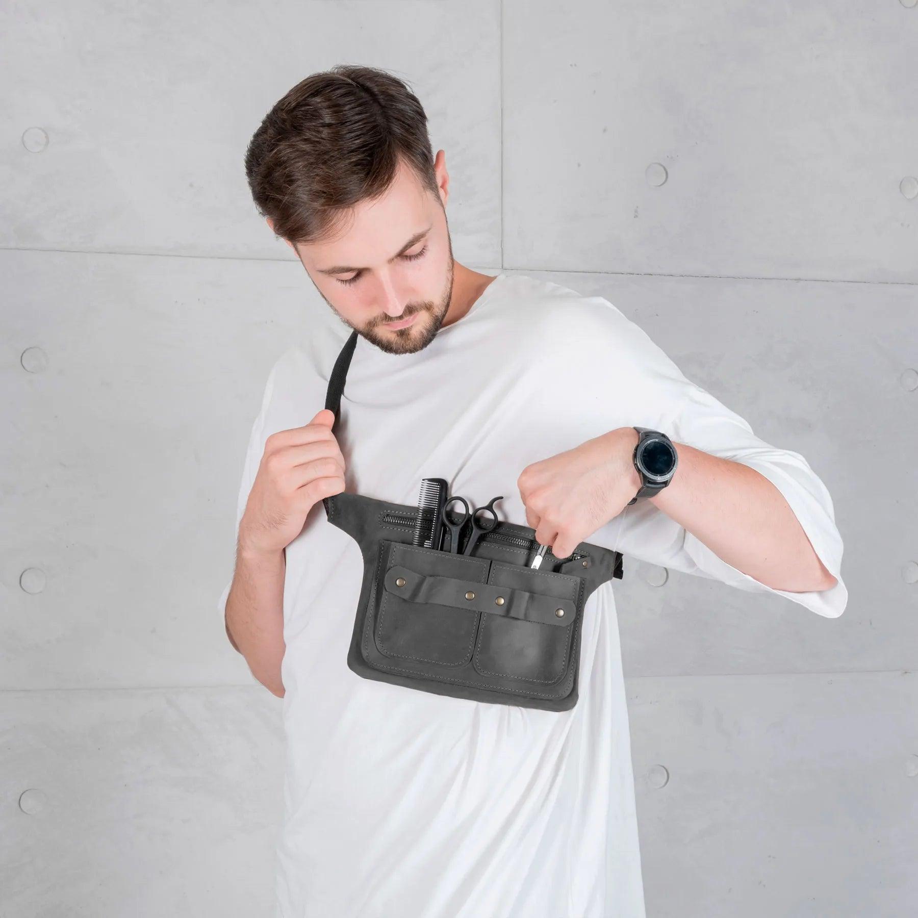 Barber Waist Bag - Durable Crossbody Fanny Pack for Hair Stylists & Barbers - Perfect for Salon Tools, Scissors & Clippers Storage