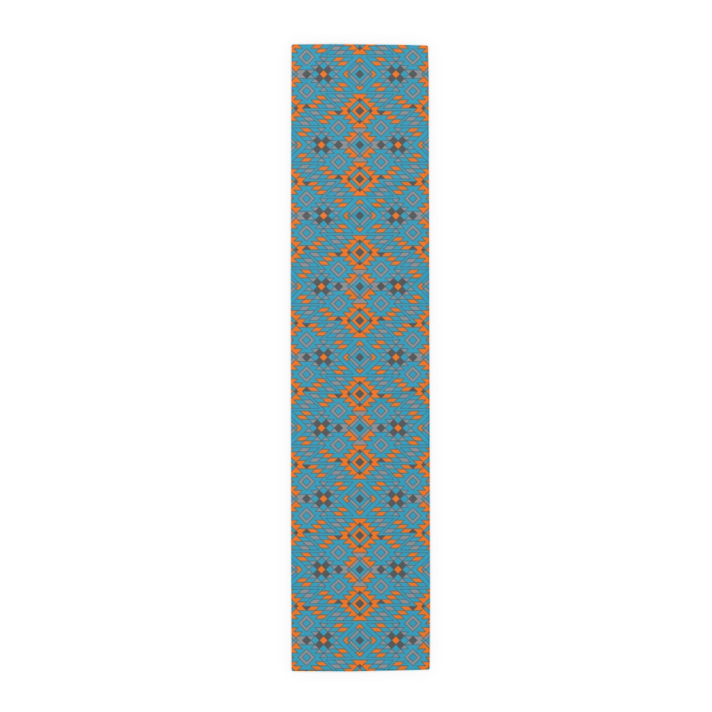 Turquoise Canyon Table Runner - Southwestern Bohemian Cotton or Polyester Kitchen Table Decor (2 Sizes) - Perfect for Dining Room, Farmhouse, and Eclectic Home Decor